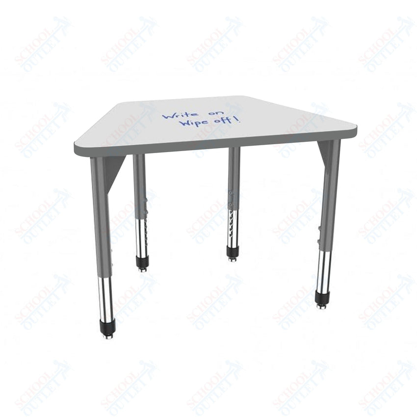 Marco Premier Series Trapezoid Collaborative Desk w/ Dry Erase HPL Top 31" x 20" Adjustable Height 21" - 31" (43 - 2283 - DB) - SchoolOutlet