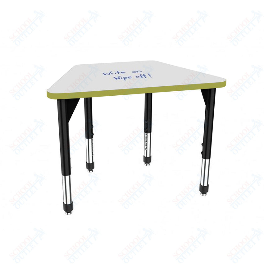 Marco Premier Series Trapezoid Collaborative Desk w/ Dry Erase HPL Top 31" x 20" Adjustable Height 21" - 31" (43 - 2283 - DB) - SchoolOutlet