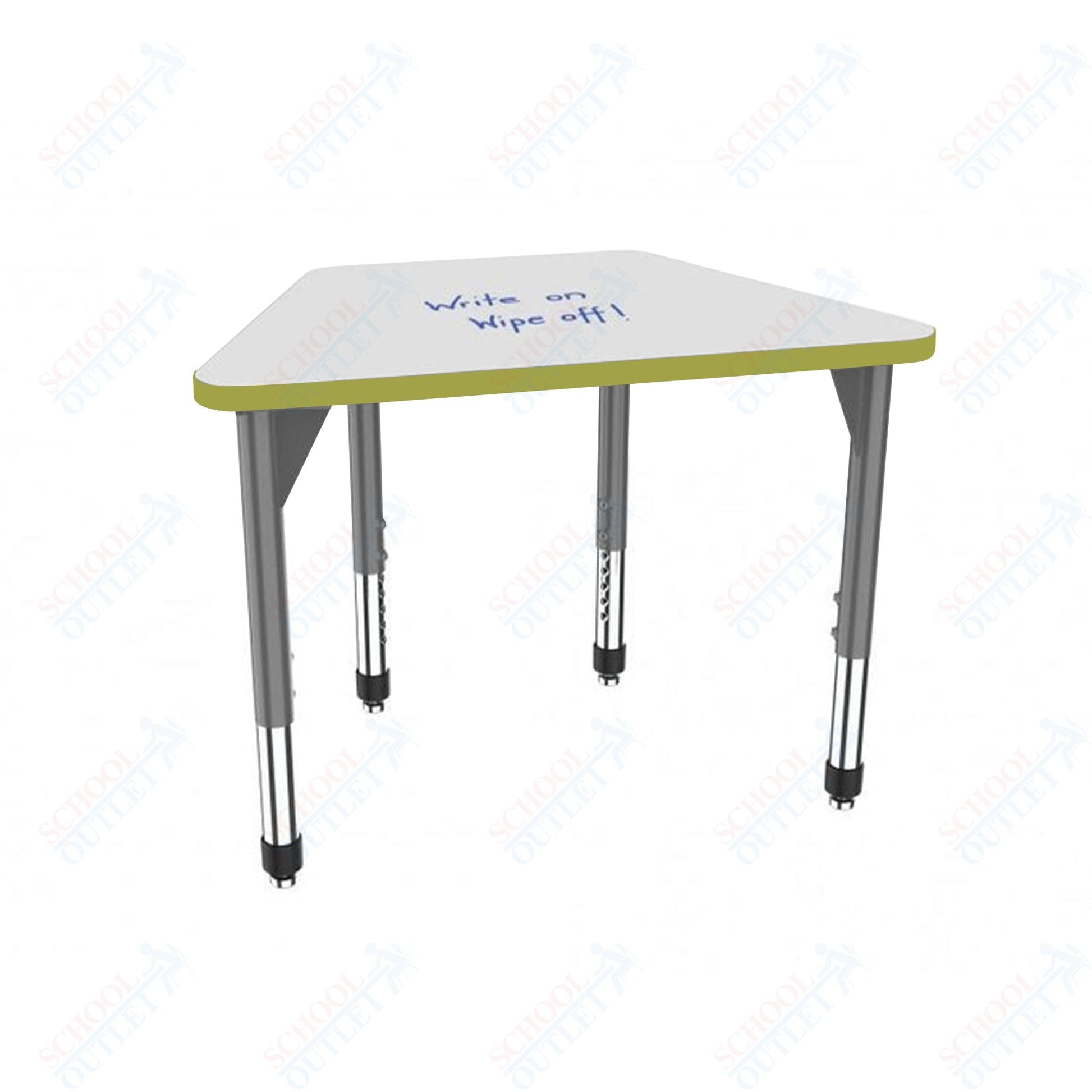 Marco Premier Series Trapezoid Collaborative Desk w/ Dry Erase HPL Top 31" x 20" Adjustable Height 21" - 31" (43 - 2283 - DB) - SchoolOutlet