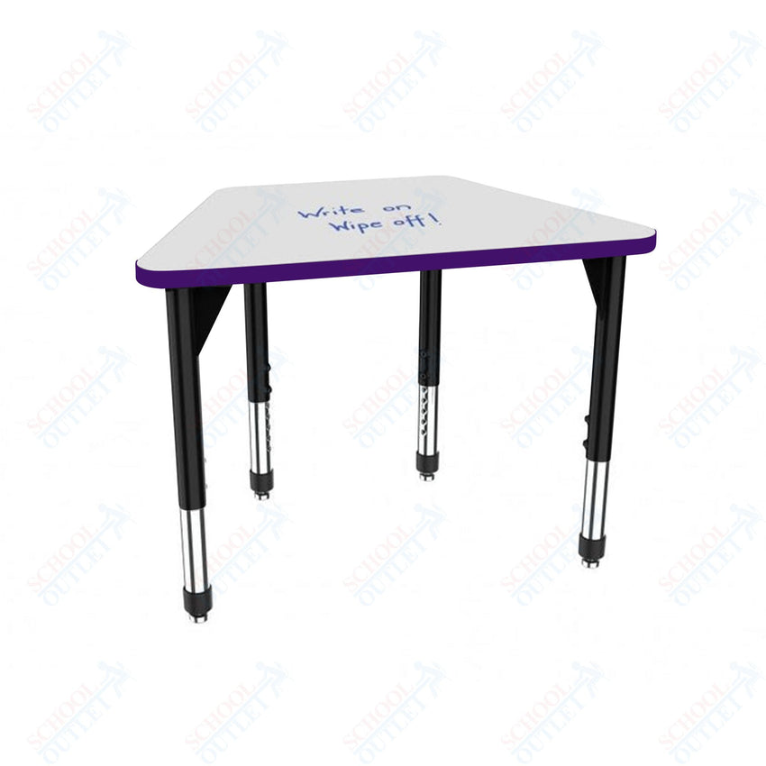 Marco Premier Series Trapezoid Collaborative Desk w/ Dry Erase HPL Top 31" x 20" Adjustable Height 21" - 31" (43 - 2283 - DB) - SchoolOutlet