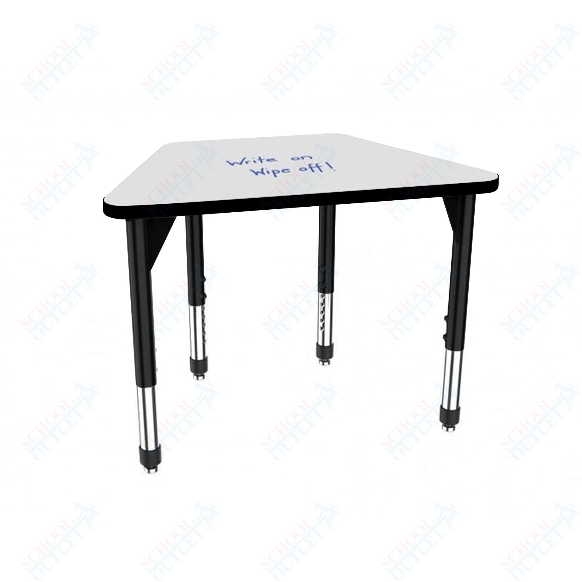 Marco Premier Series Trapezoid Collaborative Desk w/ Dry Erase HPL Top 32" x 22" Adjustable Height 21" - 31" (43 - 2285 - DB) - SchoolOutlet