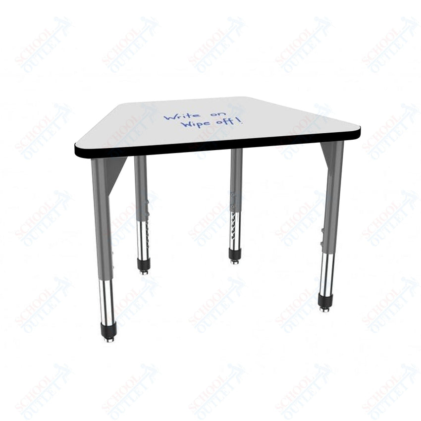 Marco Premier Series Trapezoid Collaborative Desk w/ Dry Erase HPL Top 32" x 22" Adjustable Height 21" - 31" (43 - 2285 - DB) - SchoolOutlet