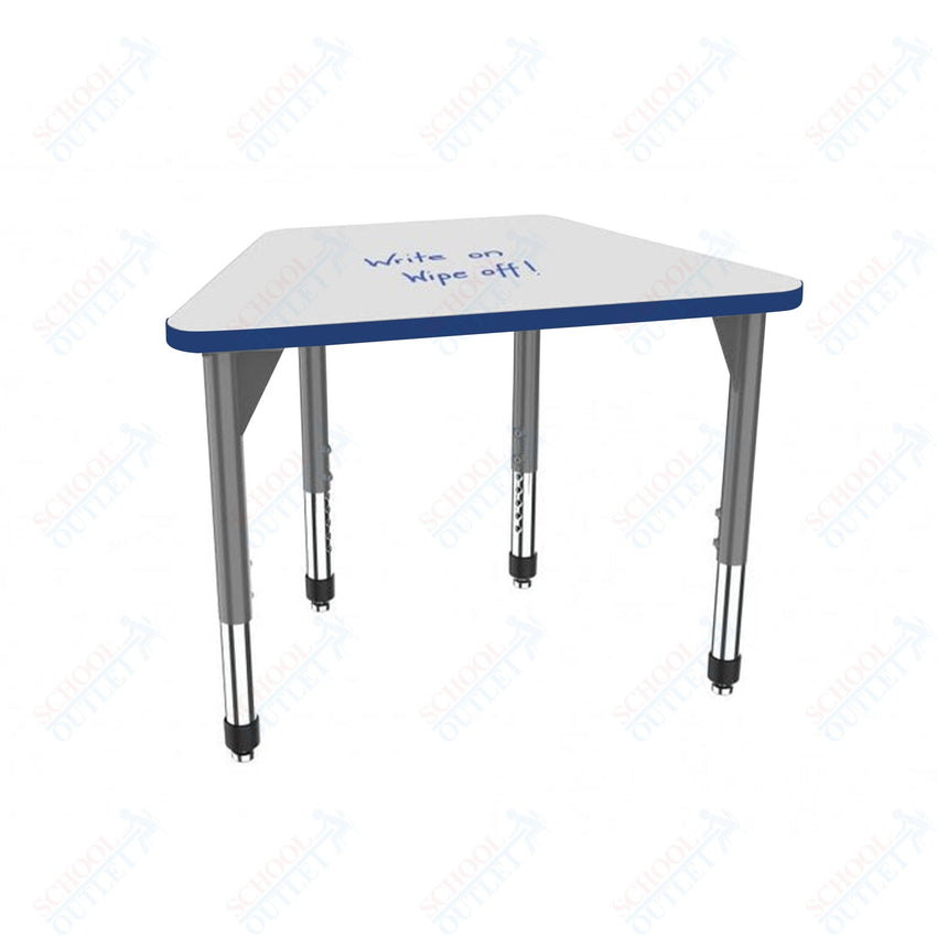 Marco Premier Series Trapezoid Collaborative Desk w/ Dry Erase HPL Top 32" x 22" Adjustable Height 21" - 31" (43 - 2285 - DB) - SchoolOutlet