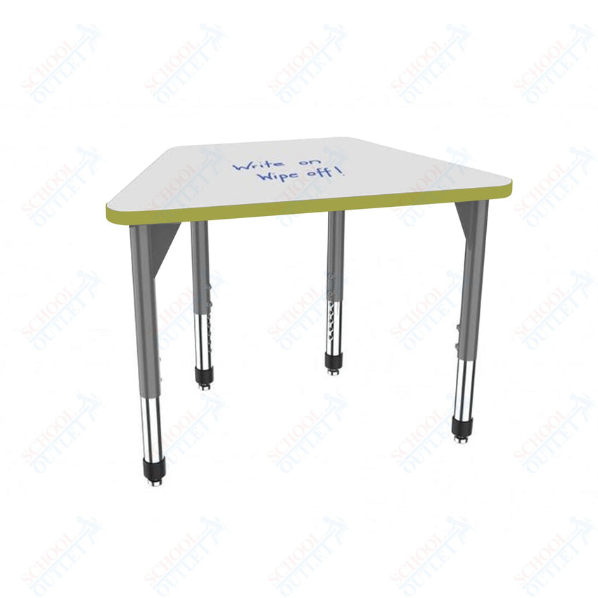 Marco Premier Series Trapezoid Collaborative Desk w/ Dry Erase HPL Top 32" x 22" Adjustable Height 21" - 31" (43 - 2285 - DB) - SchoolOutlet