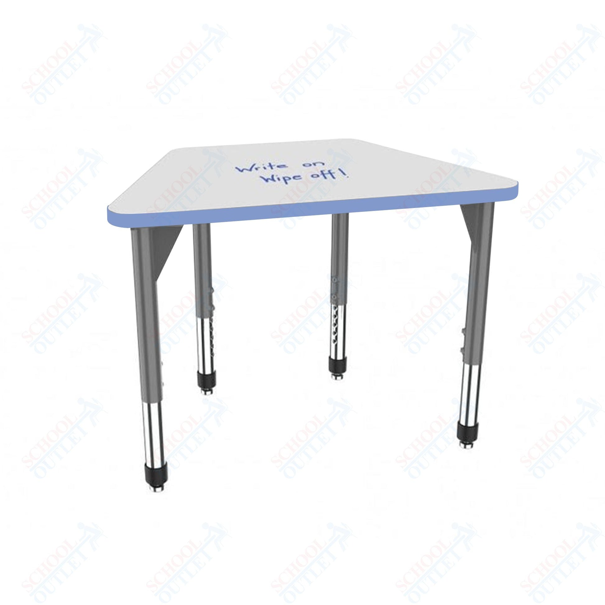Marco Premier Series Trapezoid Collaborative Desk w/ Dry Erase HPL Top 32" x 22" Adjustable Height 21" - 31" (43 - 2285 - DB) - SchoolOutlet