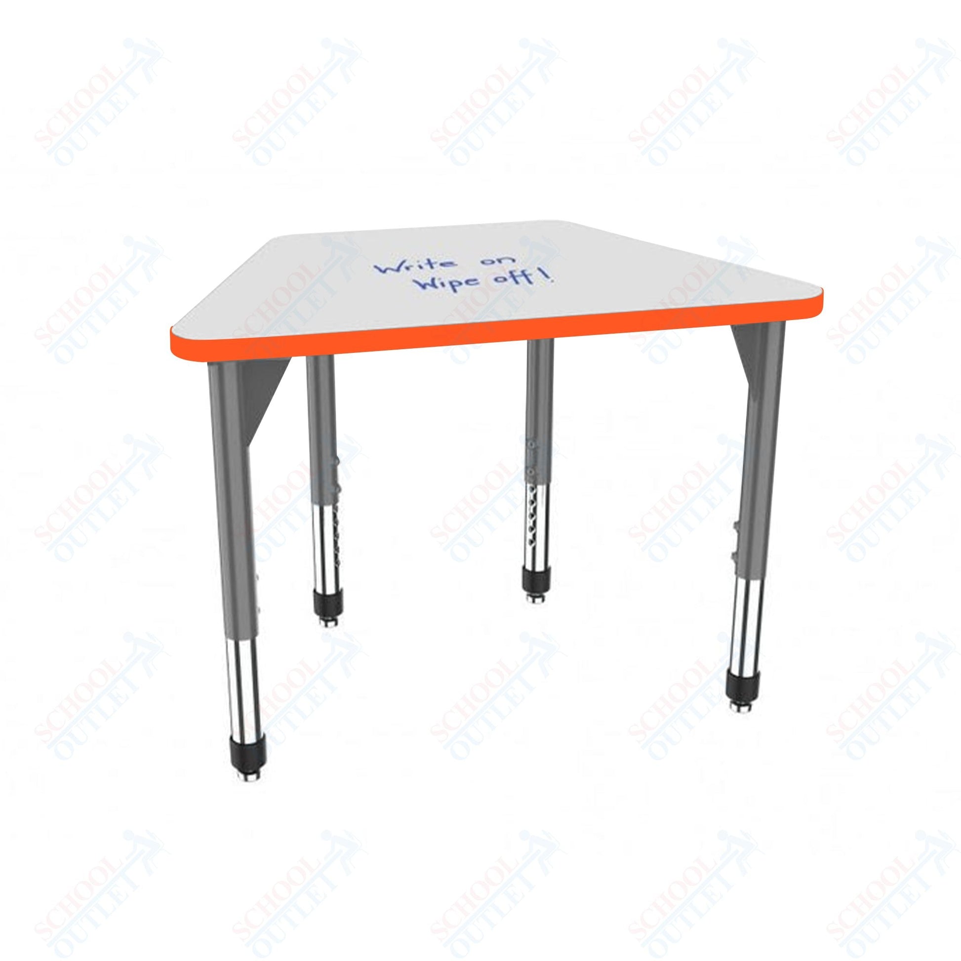 Marco Premier Series Trapezoid Collaborative Desk w/ Dry Erase HPL Top 32" x 22" Adjustable Height 21" - 31" (43 - 2285 - DB) - SchoolOutlet