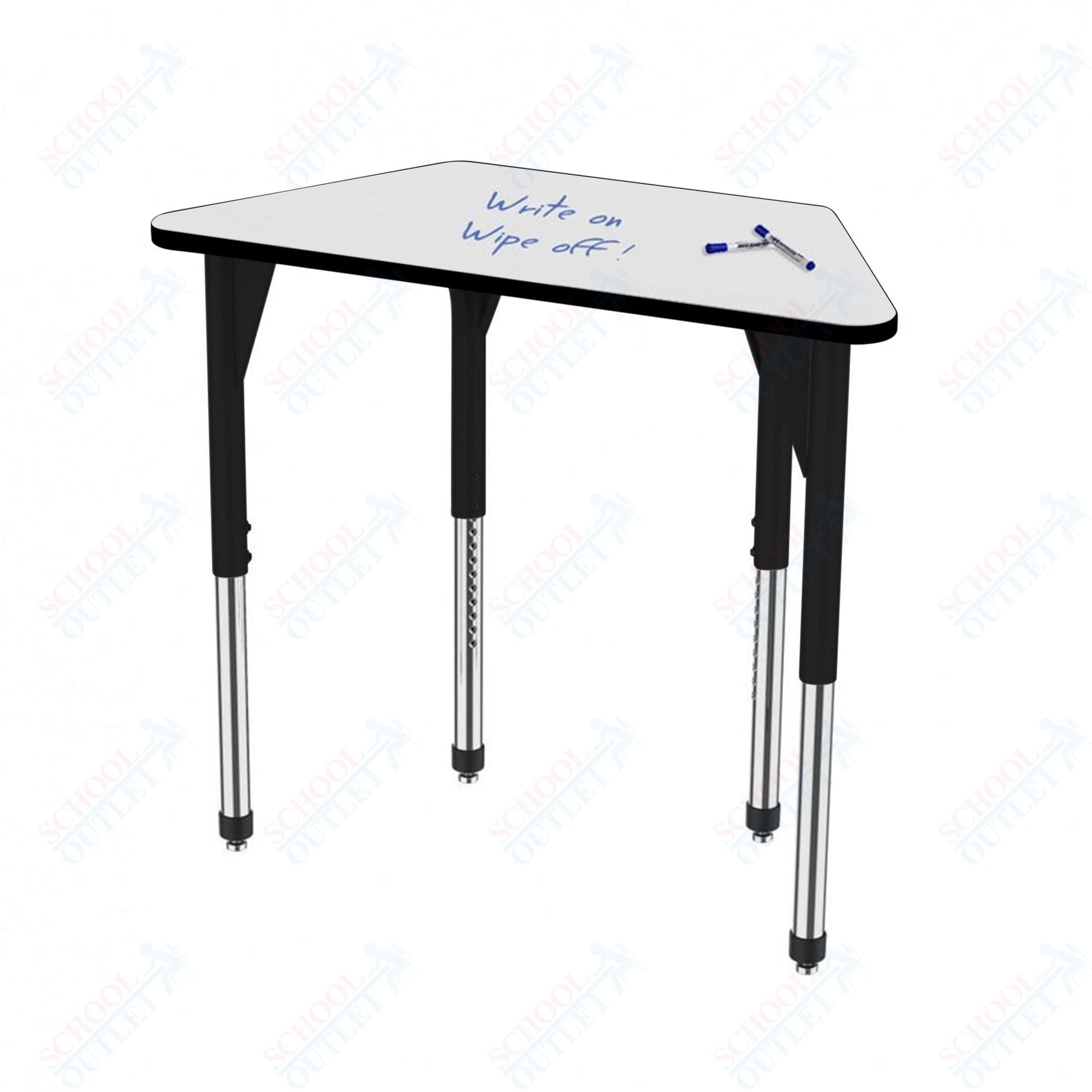Marco Premier Series Trapezoid Stand - Up Table w/ Dry Erase Top 30" x 60" Adj Height 32" - 42" (43 - 2287 - DA) - SchoolOutlet