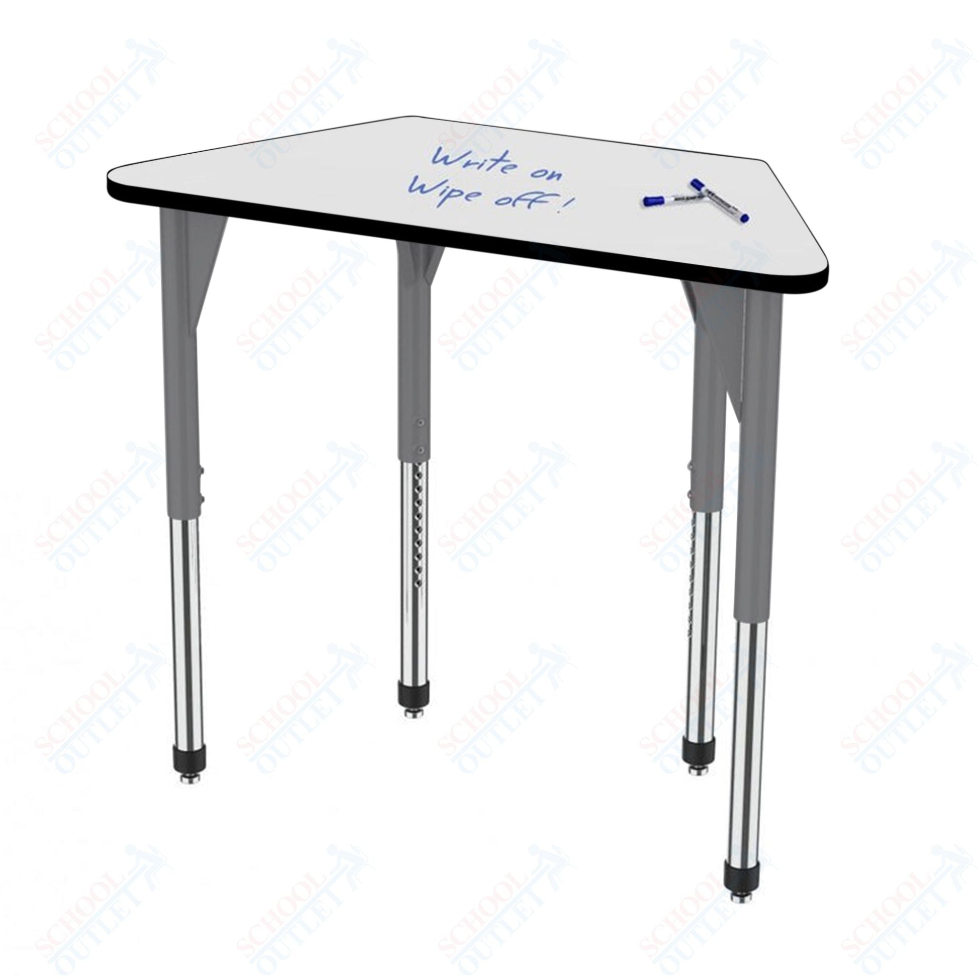 Marco Premier Series Trapezoid Activity Table w/ Dry Erase Top 30" x 60" Adj Height 21" - 31" (43 - 2287 - DB) - SchoolOutlet