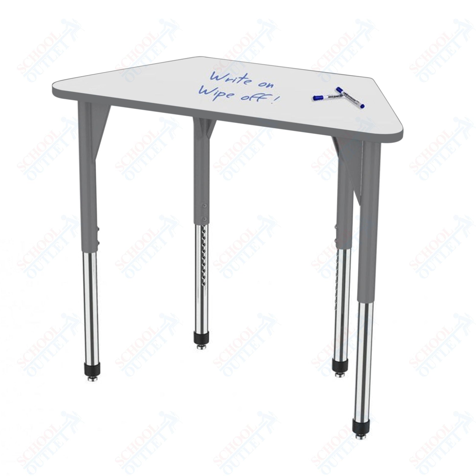 Marco Premier Series Trapezoid Activity Table w/ Dry Erase Top 30" x 60" Adj Height 21" - 31" (43 - 2287 - DB) - SchoolOutlet