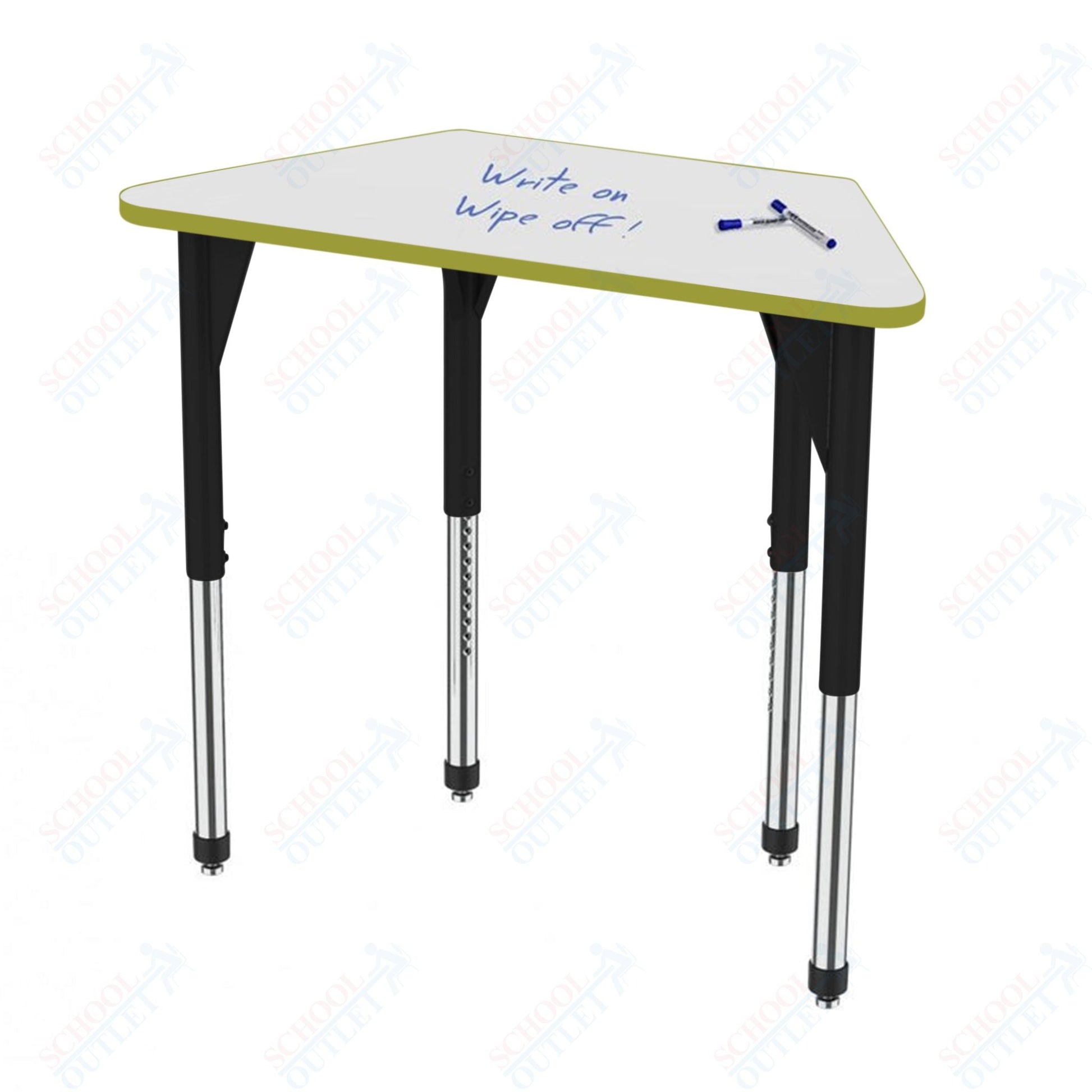 Marco Premier Series Trapezoid Activity Table w/ Dry Erase Top 30" x 60" Adj Height 21" - 31" (43 - 2287 - DB) - SchoolOutlet
