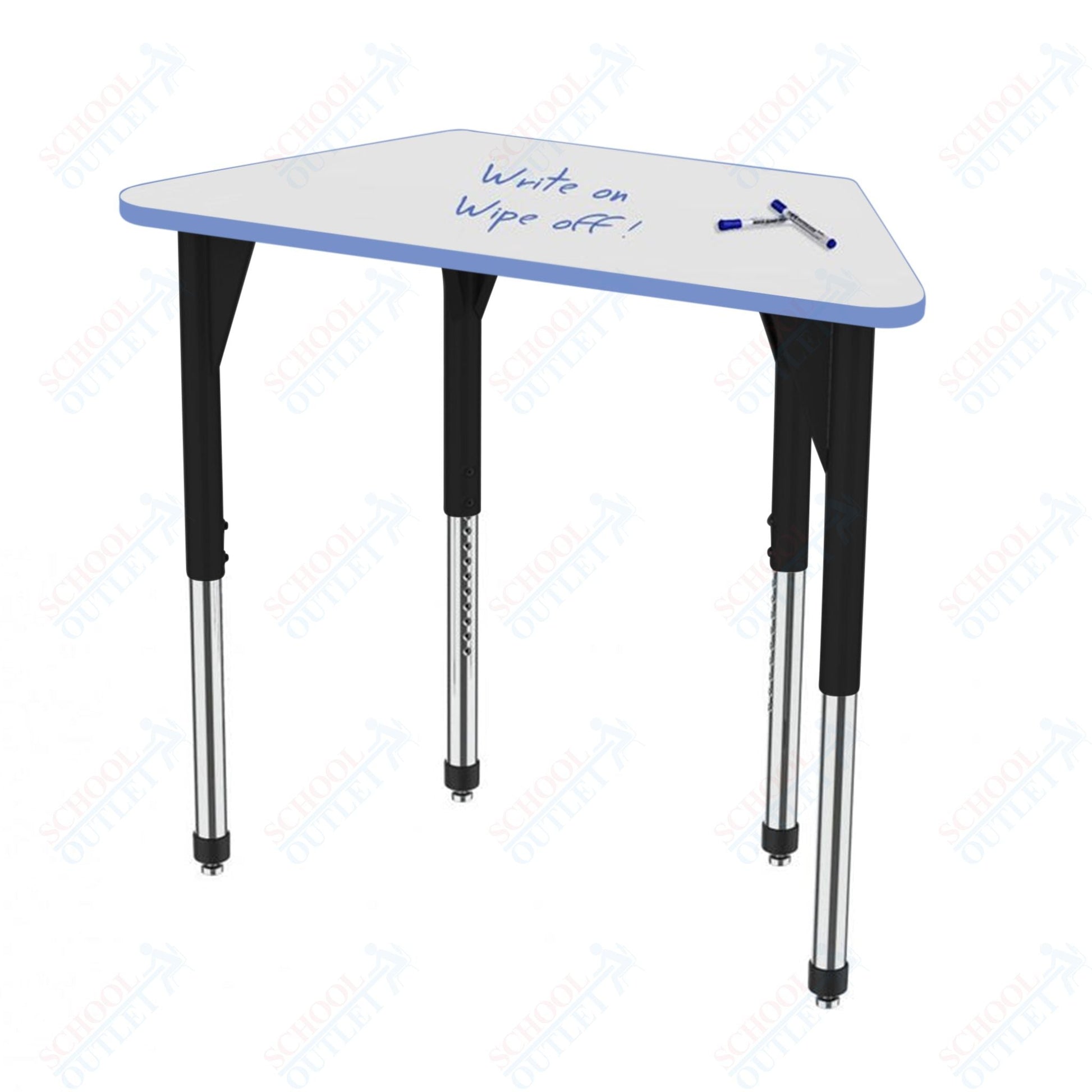 Marco Premier Series Trapezoid Activity Table w/ Dry Erase Top 30" x 60" Adj Height 21" - 31" (43 - 2287 - DB) - SchoolOutlet