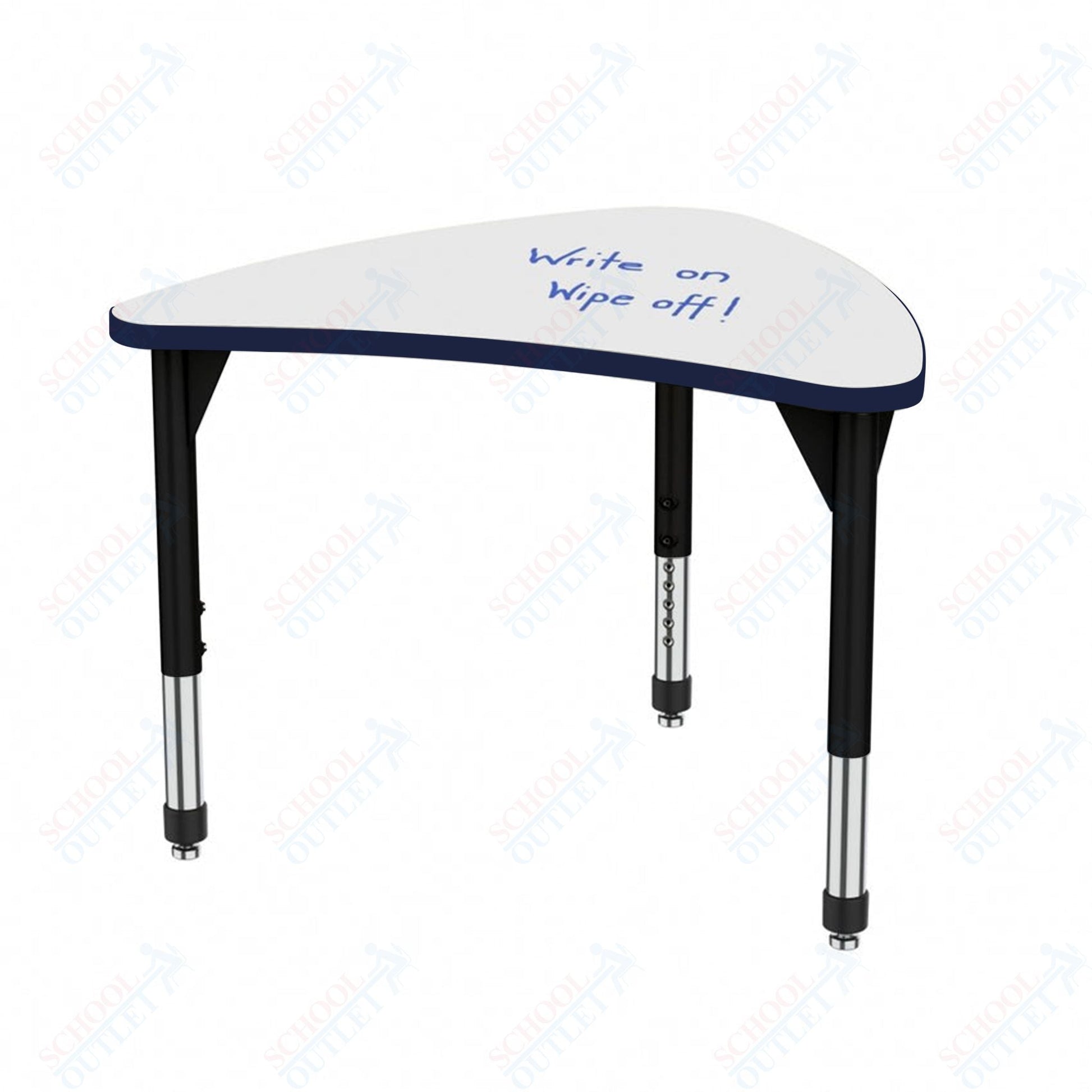 Marco Premier Series Large Chevron Collaborative Desk w/ Dry Erase HPL Top 31" x 38" Adjustable Height 21" - 31" (43 - 2290 - DB) - SchoolOutlet