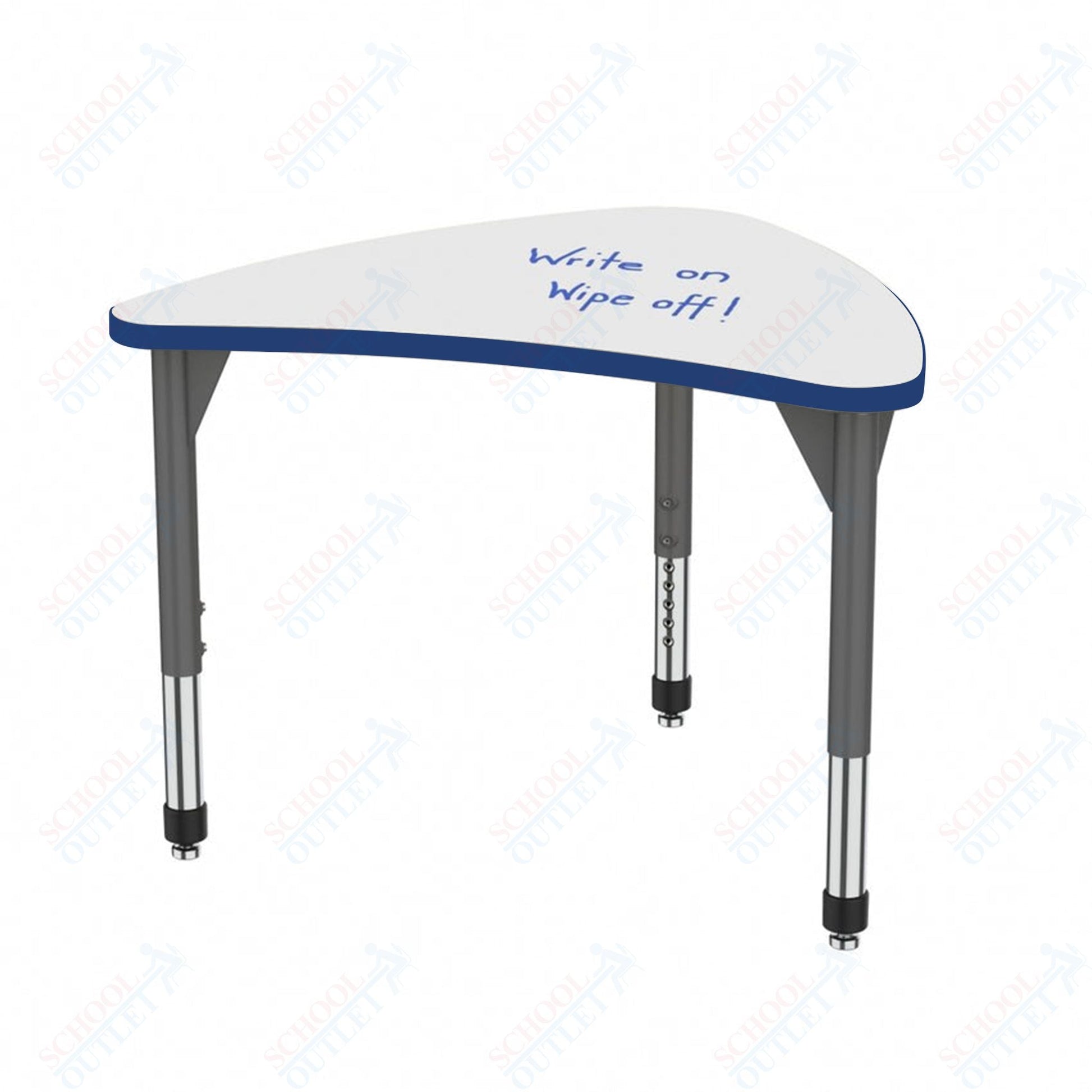 Marco Premier Series Large Chevron Collaborative Desk w/ Dry Erase HPL Top 31" x 38" Adjustable Height 21" - 31" (43 - 2290 - DB) - SchoolOutlet