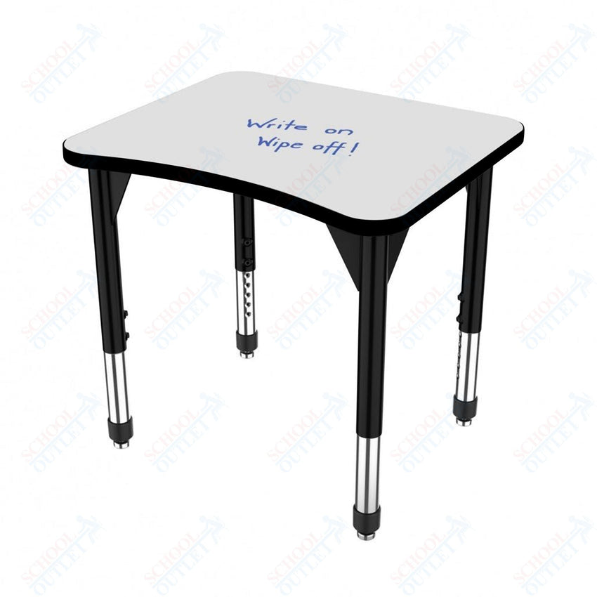 Marco Premier Series Curve Collaborative Desk w/ Dry Erase HPL Top 24" x 28" Adjustable Height 21" - 31" (43 - 2291 - DB) - SchoolOutlet