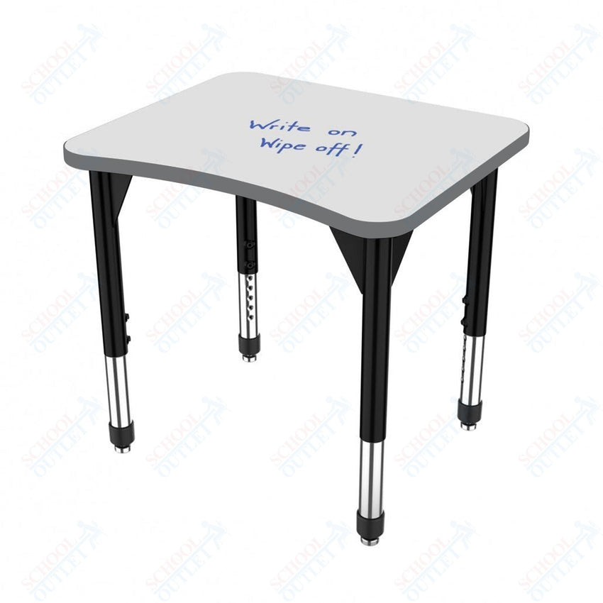 Marco Premier Series Curve Collaborative Desk w/ Dry Erase HPL Top 24" x 28" Adjustable Height 21" - 31" (43 - 2291 - DB) - SchoolOutlet