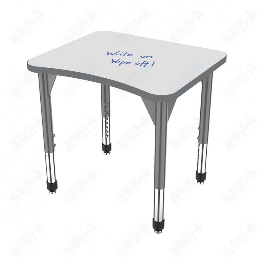 Marco Premier Series Curve Collaborative Desk w/ Dry Erase HPL Top 24" x 28" Adjustable Height 21" - 31" (43 - 2291 - DB) - SchoolOutlet