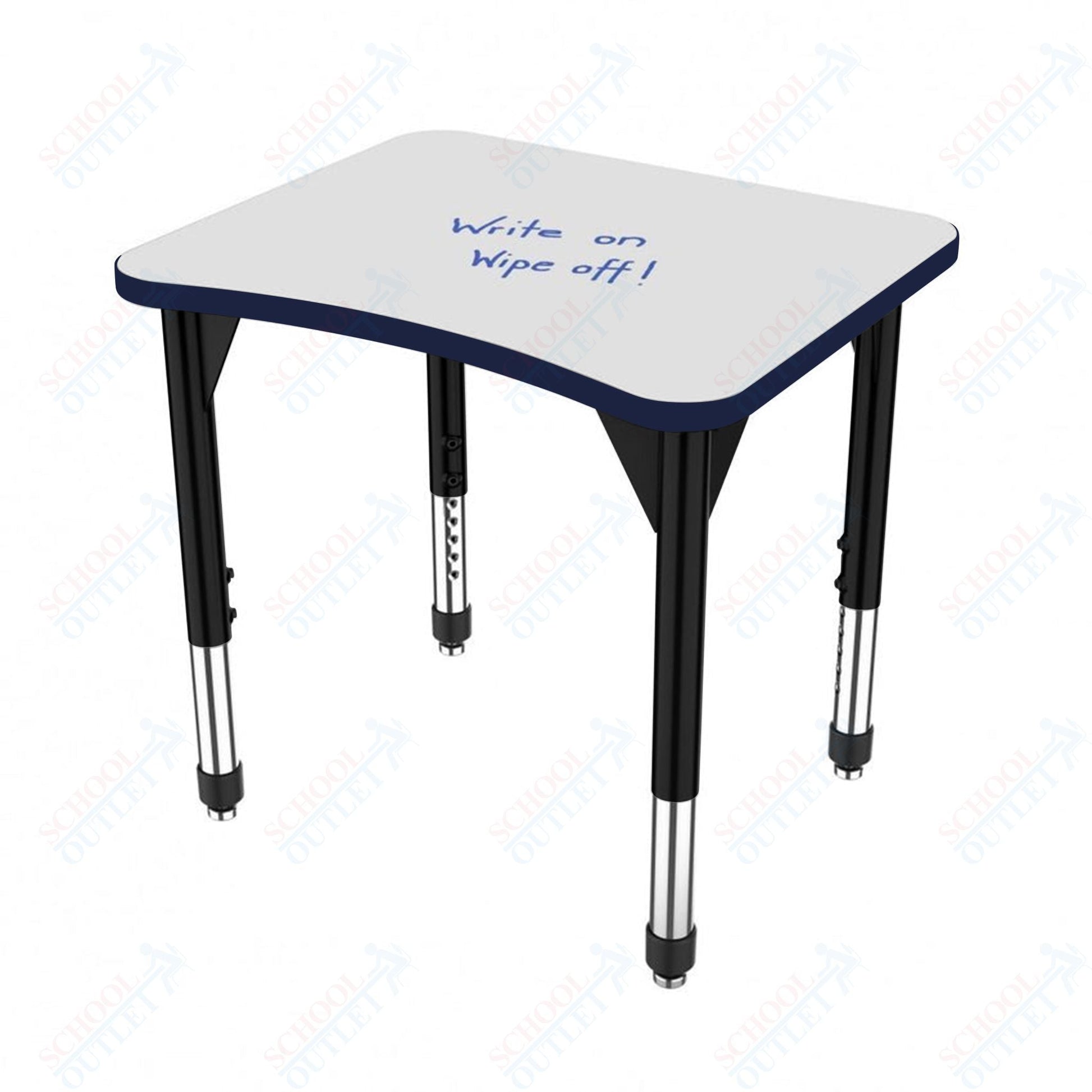 Marco Premier Series Curve Collaborative Desk w/ Dry Erase HPL Top 24" x 28" Adjustable Height 21" - 31" (43 - 2291 - DB) - SchoolOutlet