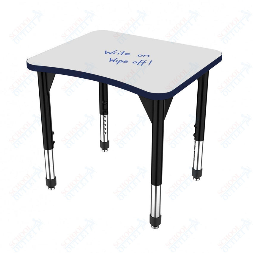 Marco Premier Series Curve Collaborative Desk w/ Dry Erase HPL Top 24" x 28" Adjustable Height 21" - 31" (43 - 2291 - DB) - SchoolOutlet
