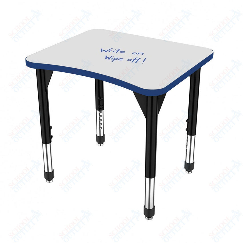 Marco Premier Series Curve Collaborative Desk w/ Dry Erase HPL Top 24" x 28" Adjustable Height 21" - 31" (43 - 2291 - DB) - SchoolOutlet