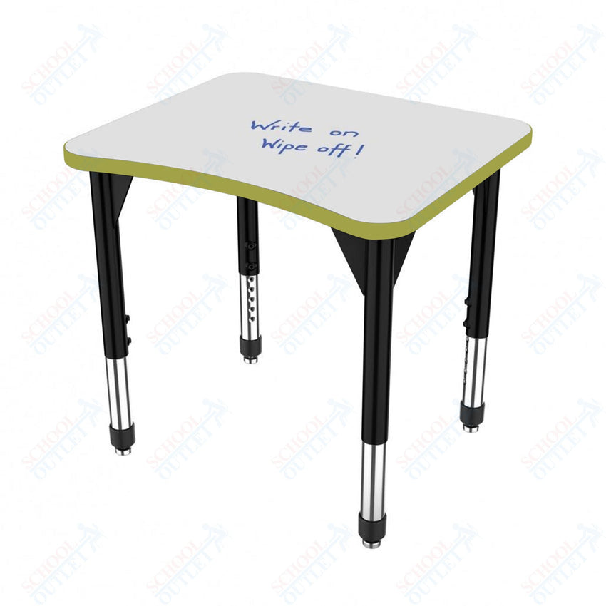 Marco Premier Series Curve Collaborative Desk w/ Dry Erase HPL Top 24" x 28" Adjustable Height 21" - 31" (43 - 2291 - DB) - SchoolOutlet