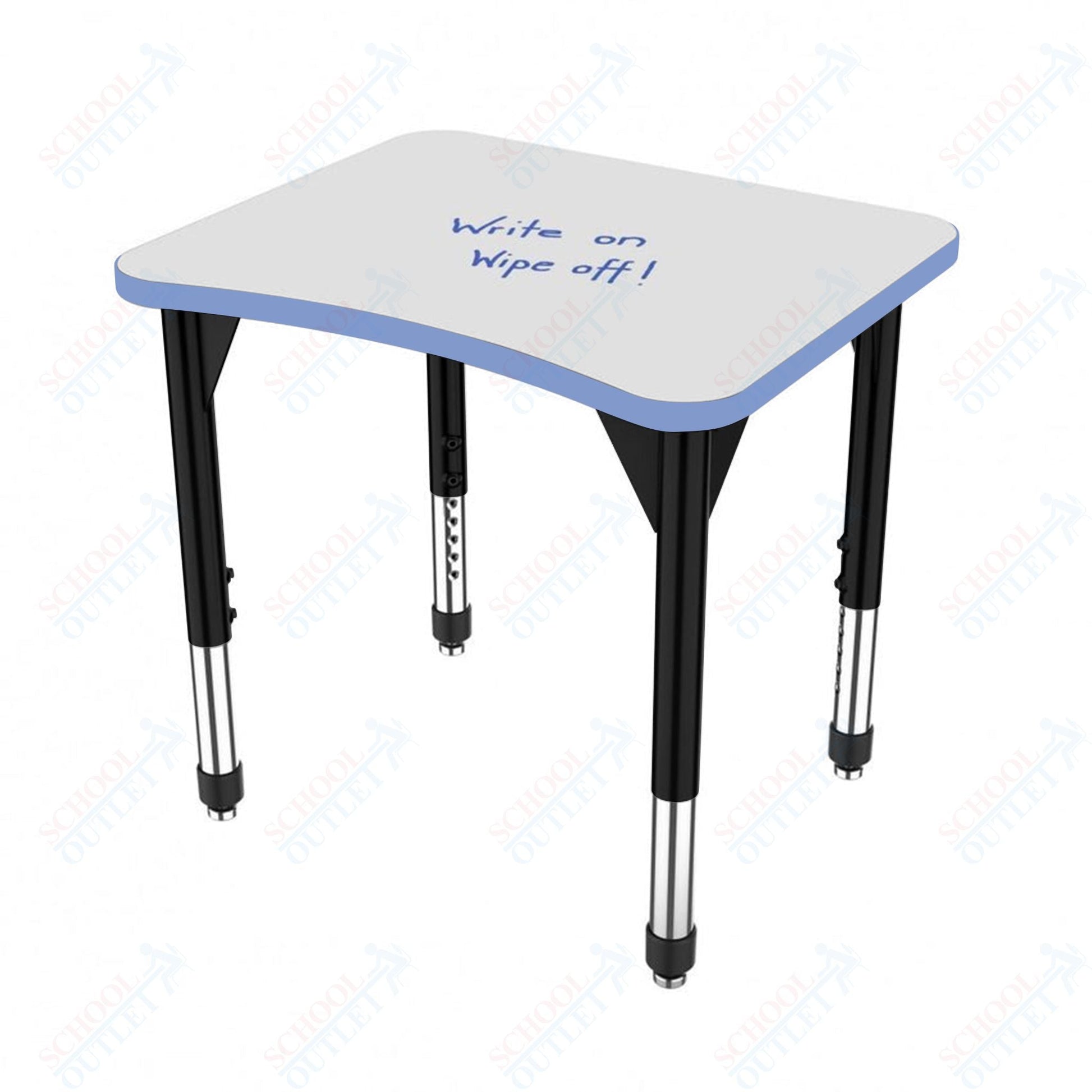 Marco Premier Series Curve Collaborative Desk w/ Dry Erase HPL Top 24" x 28" Adjustable Height 21" - 31" (43 - 2291 - DB) - SchoolOutlet