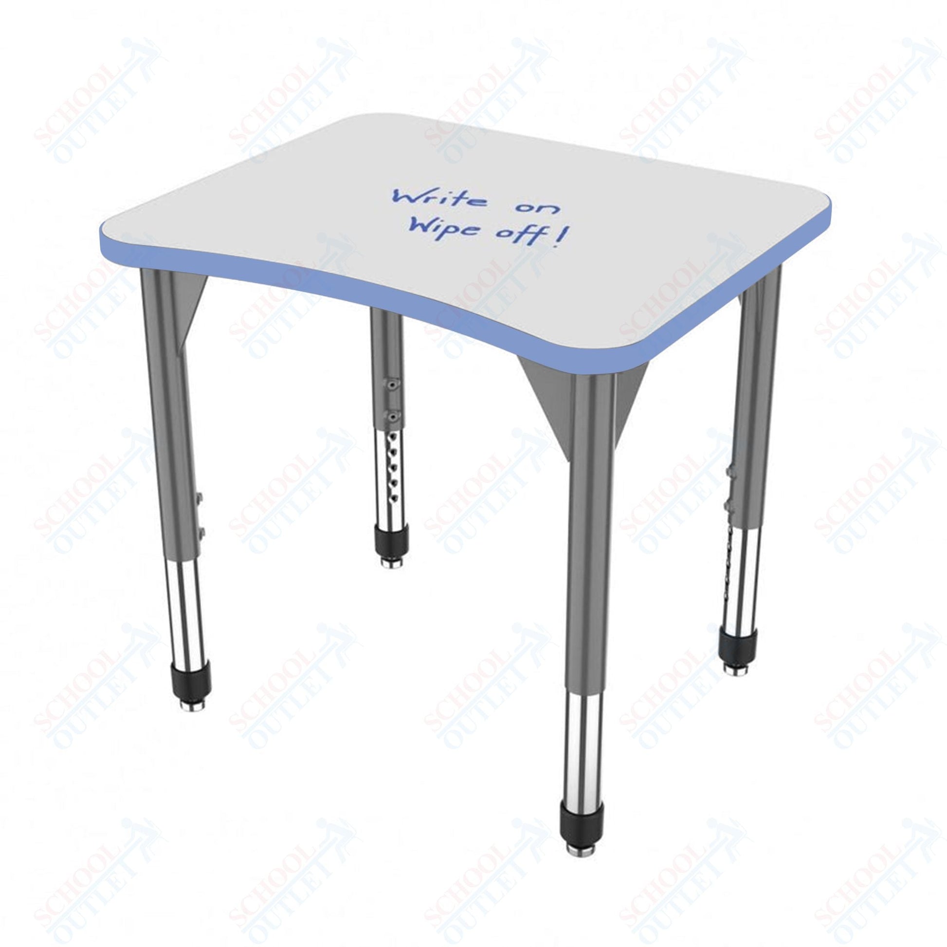 Marco Premier Series Curve Collaborative Desk w/ Dry Erase HPL Top 24" x 28" Adjustable Height 21" - 31" (43 - 2291 - DB) - SchoolOutlet