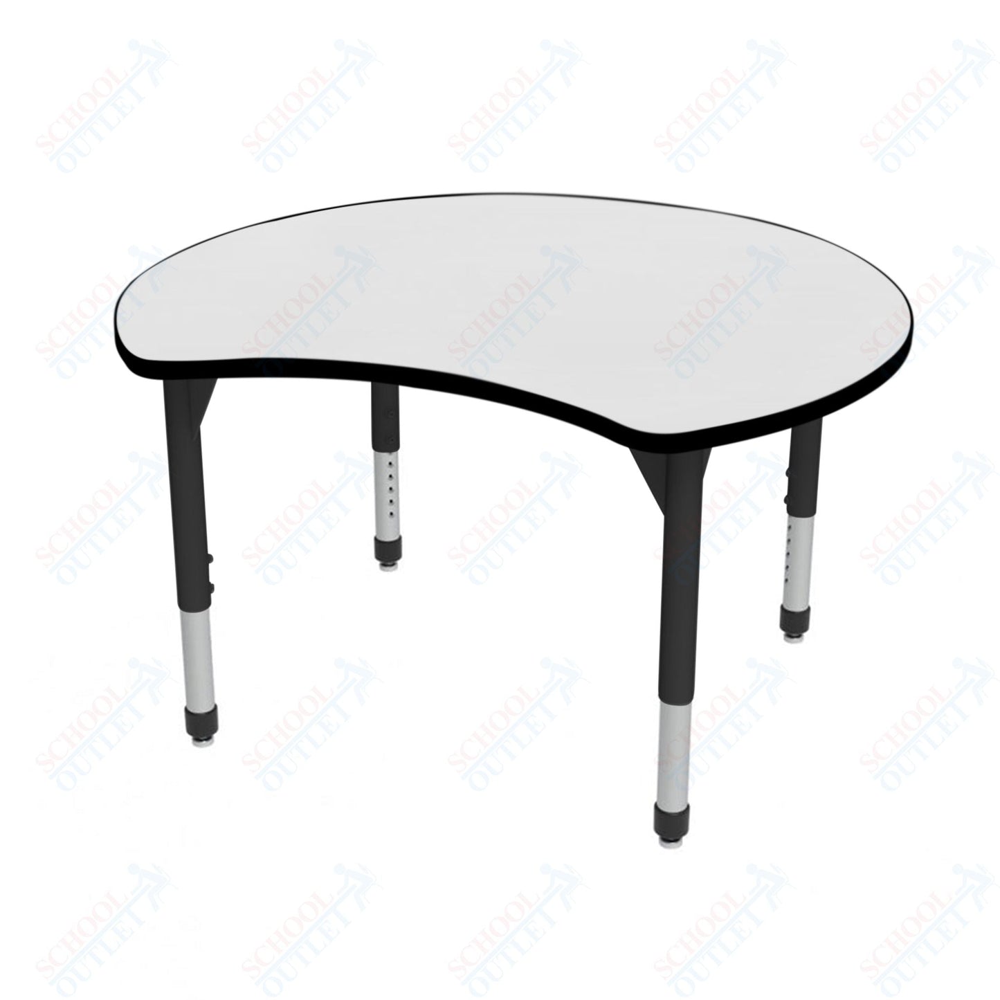 Marco Premier Series 48" Scoop Activity Table w/ Dry Erase Top Adj Height 21" - 31" (43 - 2296 - DB) - SchoolOutlet