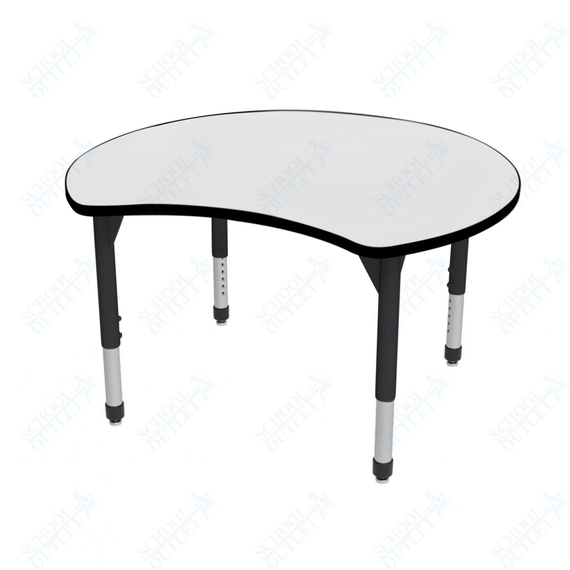 Marco Premier Series 48" Scoop Activity Table w/ Dry Erase Top Adj Height 21" - 31" (43 - 2296 - DB) - SchoolOutlet