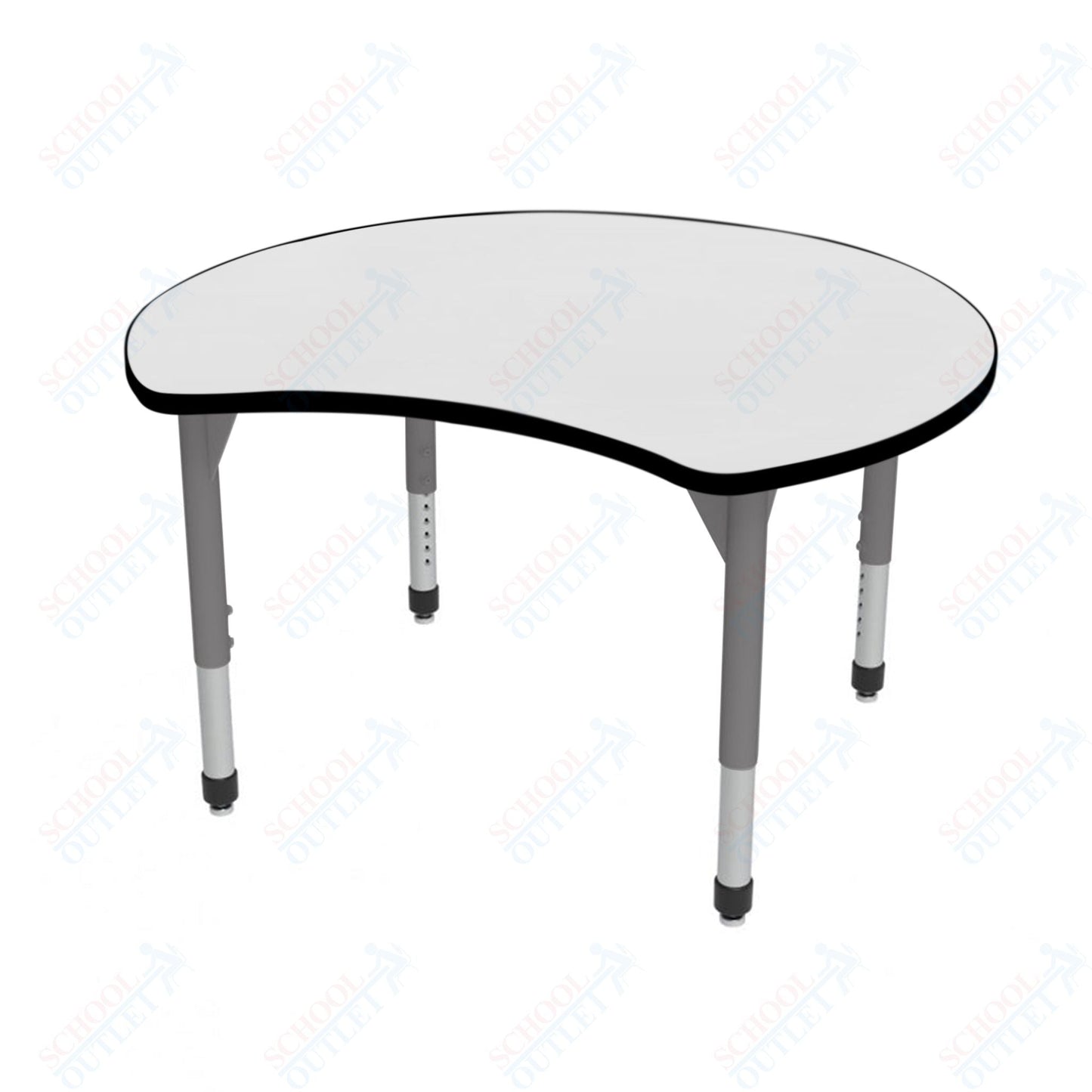 Marco Premier Series 48" Scoop Activity Table w/ Dry Erase Top Adj Height 21" - 31" (43 - 2296 - DB) - SchoolOutlet