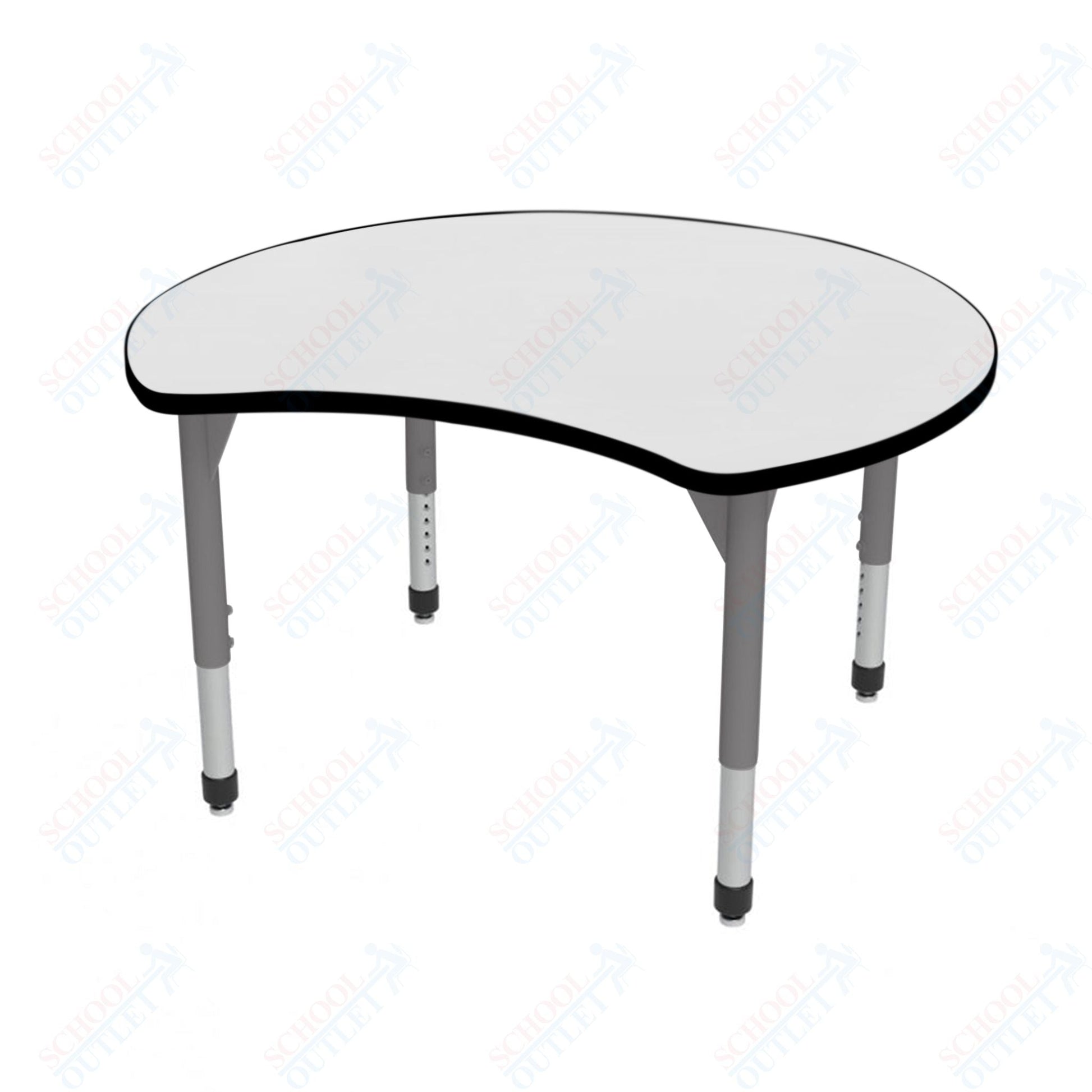 Marco Premier Series 48" Scoop Activity Table w/ Dry Erase Top Adj Height 21" - 31" (43 - 2296 - DB) - SchoolOutlet
