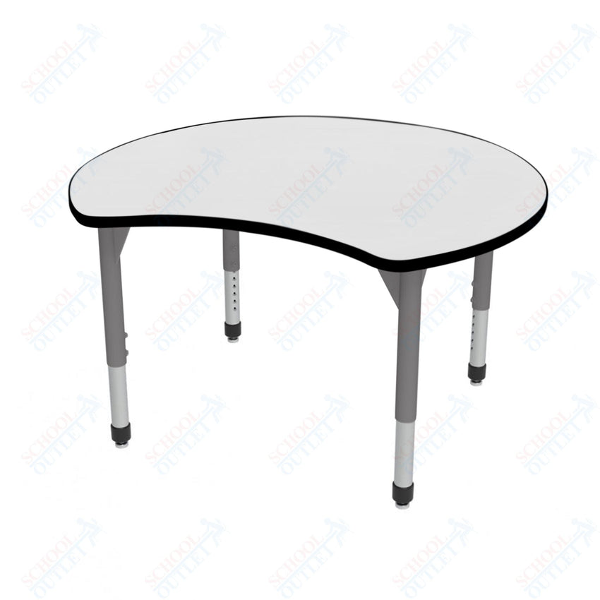 Marco Premier Series 48" Scoop Activity Table w/ Dry Erase Top Adj Height 21" - 31" (43 - 2296 - DB) - SchoolOutlet