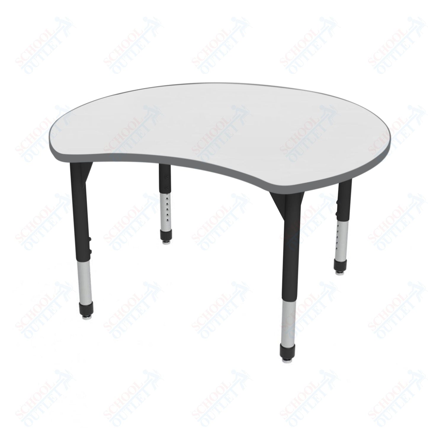 Marco Premier Series 48" Scoop Activity Table w/ Dry Erase Top Adj Height 21" - 31" (43 - 2296 - DB) - SchoolOutlet