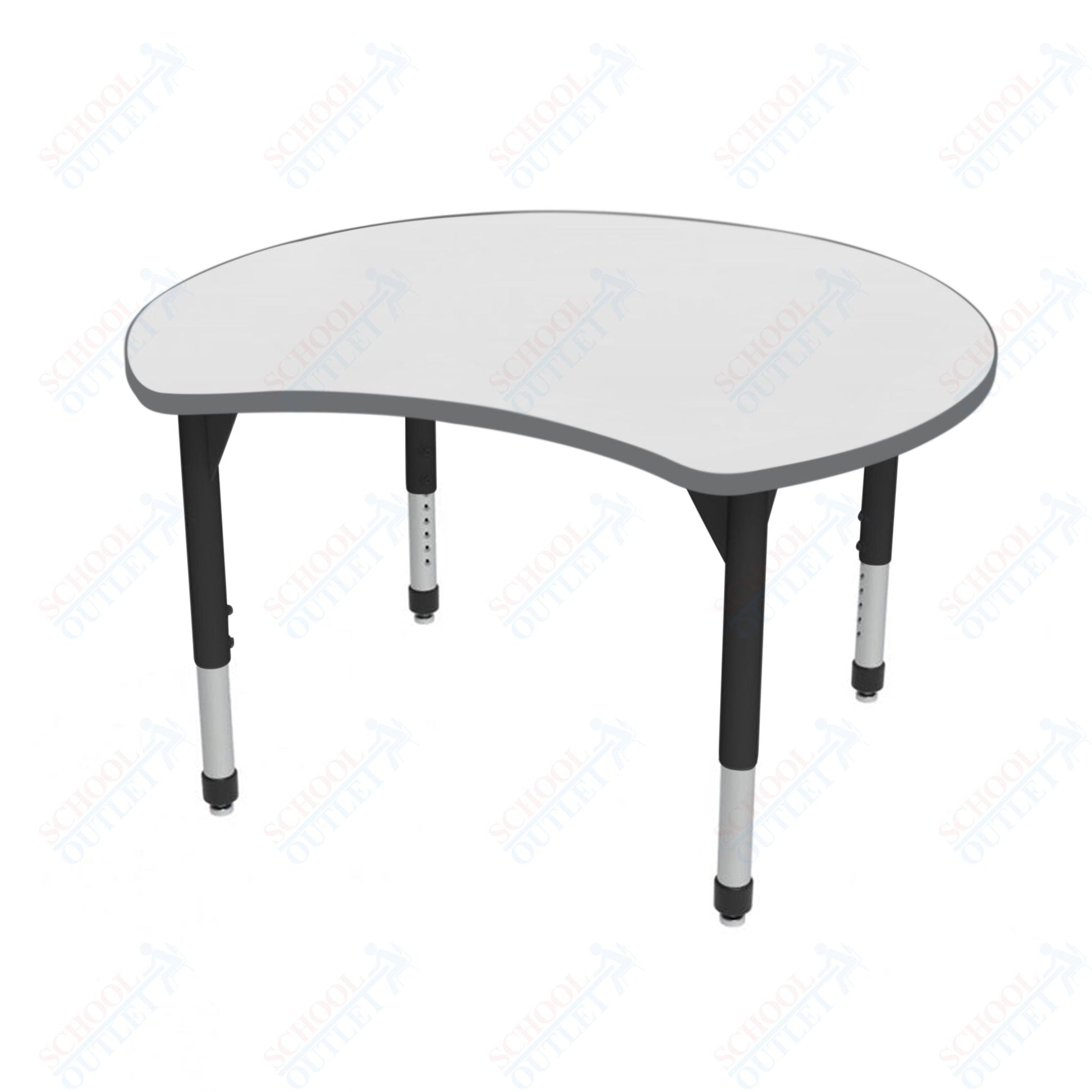 Marco Premier Series 48" Scoop Activity Table w/ Dry Erase Top Adj Height 21" - 31" (43 - 2296 - DB) - SchoolOutlet