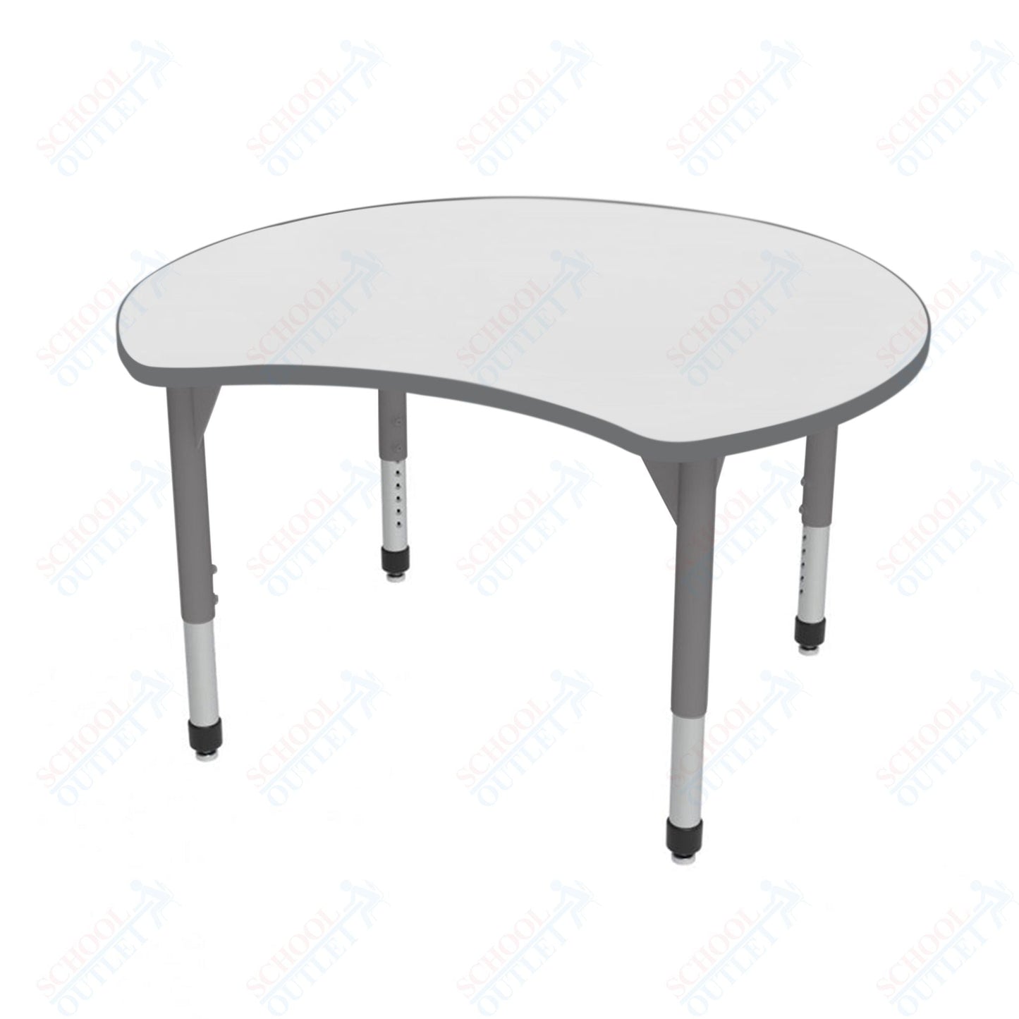Marco Premier Series 48" Scoop Activity Table w/ Dry Erase Top Adj Height 21" - 31" (43 - 2296 - DB) - SchoolOutlet