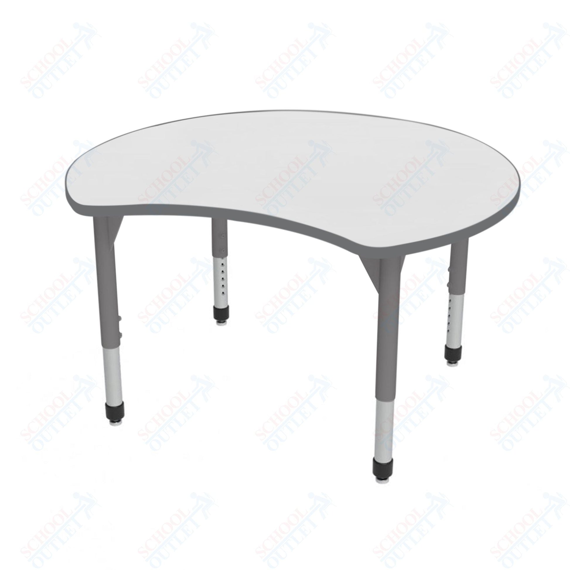 Marco Premier Series 48" Scoop Activity Table w/ Dry Erase Top Adj Height 21" - 31" (43 - 2296 - DB) - SchoolOutlet