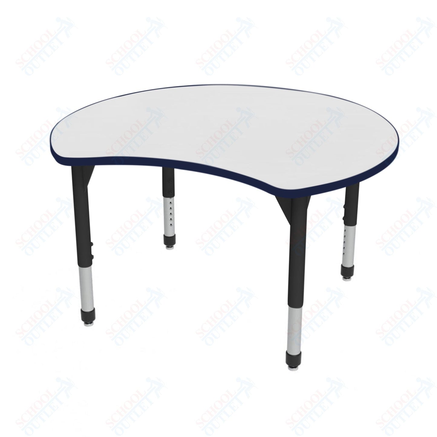 Marco Premier Series 48" Scoop Activity Table w/ Dry Erase Top Adj Height 21" - 31" (43 - 2296 - DB) - SchoolOutlet