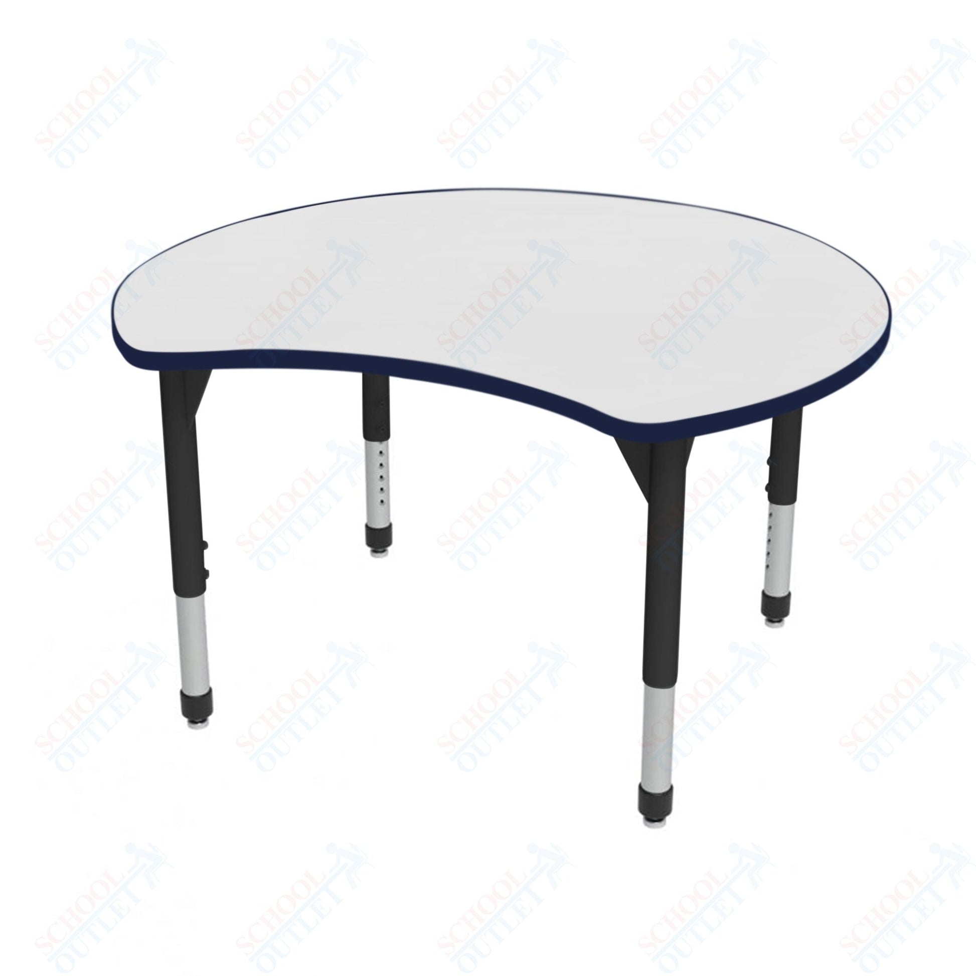 Marco Premier Series 48" Scoop Activity Table w/ Dry Erase Top Adj Height 21" - 31" (43 - 2296 - DB) - SchoolOutlet