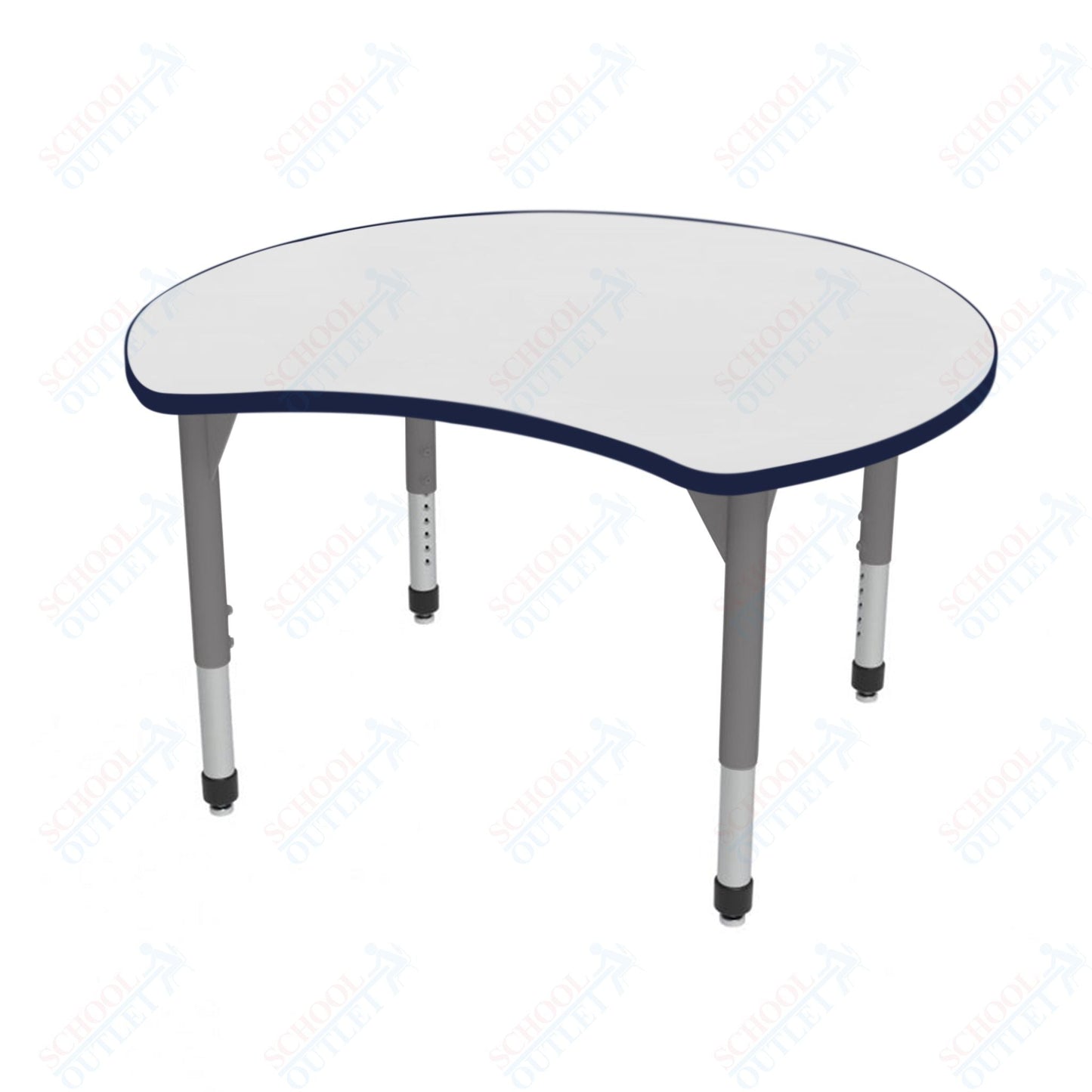Marco Premier Series 48" Scoop Activity Table w/ Dry Erase Top Adj Height 21" - 31" (43 - 2296 - DB) - SchoolOutlet
