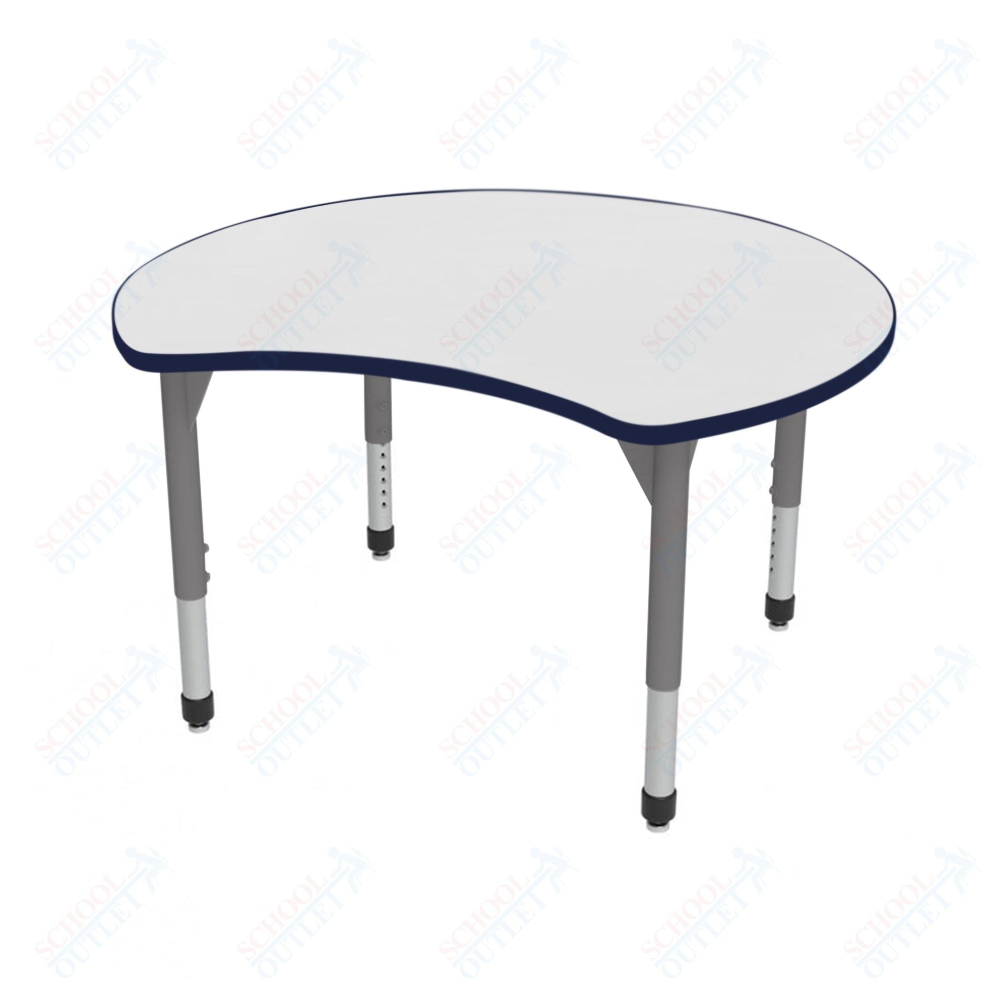 Marco Premier Series 48" Scoop Activity Table w/ Dry Erase Top Adj Height 21" - 31" (43 - 2296 - DB) - SchoolOutlet