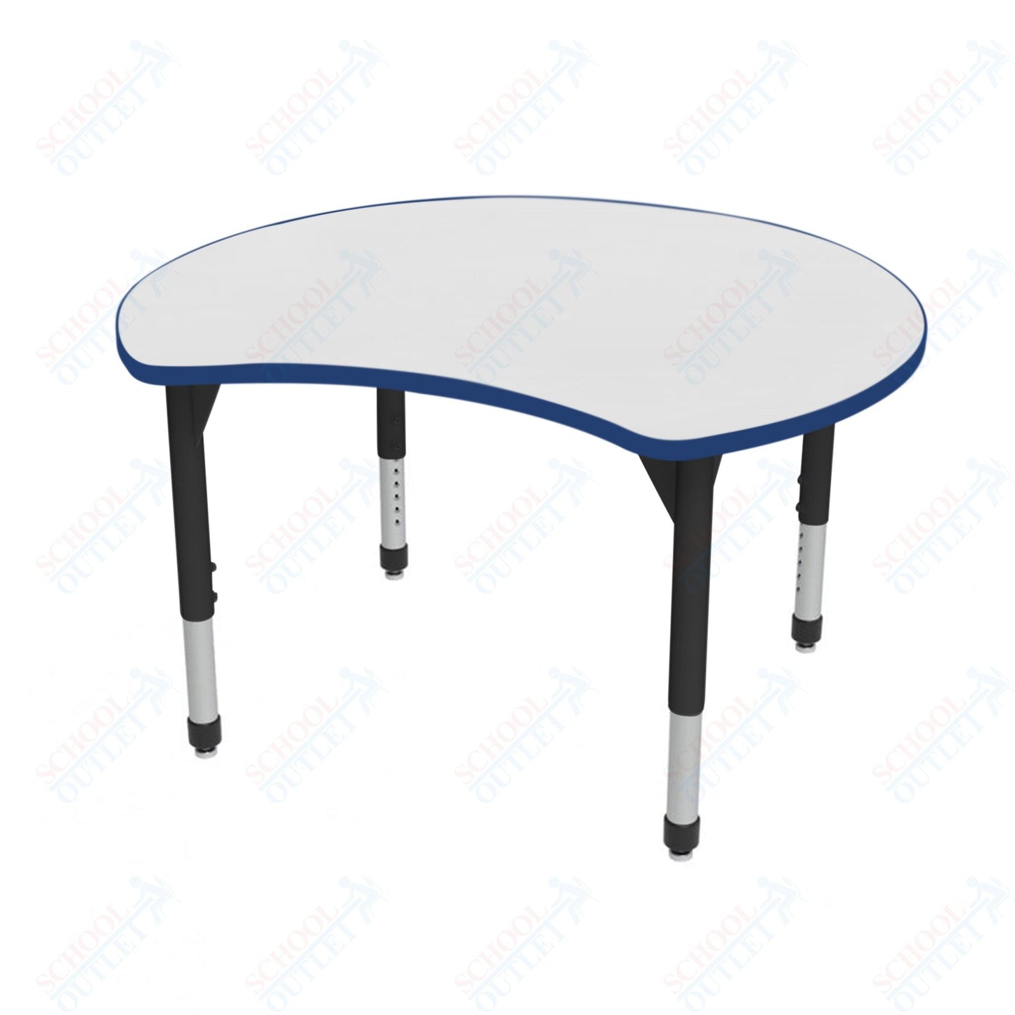 Marco Premier Series 48" Scoop Activity Table w/ Dry Erase Top Adj Height 21" - 31" (43 - 2296 - DB) - SchoolOutlet
