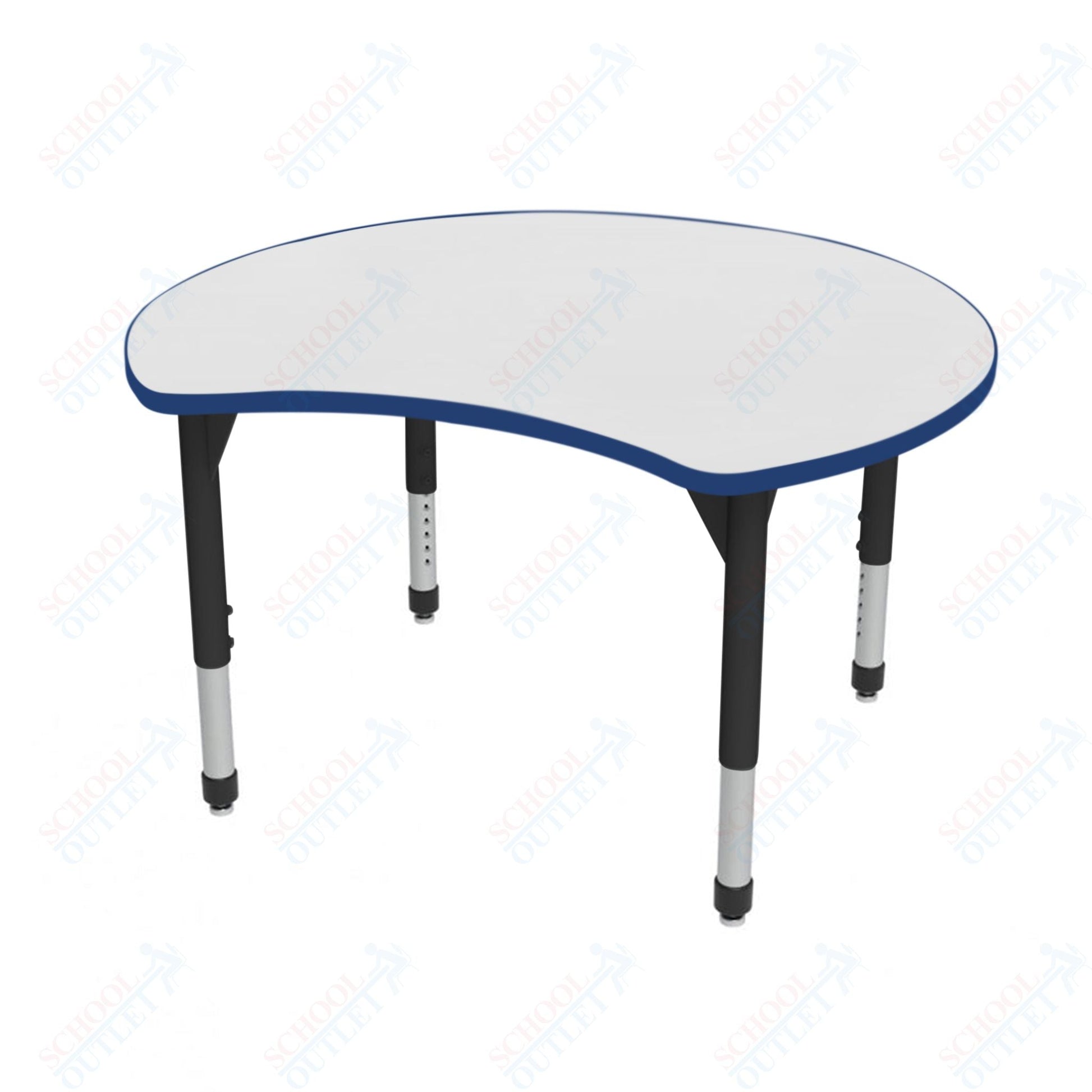 Marco Premier Series 48" Scoop Activity Table w/ Dry Erase Top Adj Height 21" - 31" (43 - 2296 - DB) - SchoolOutlet