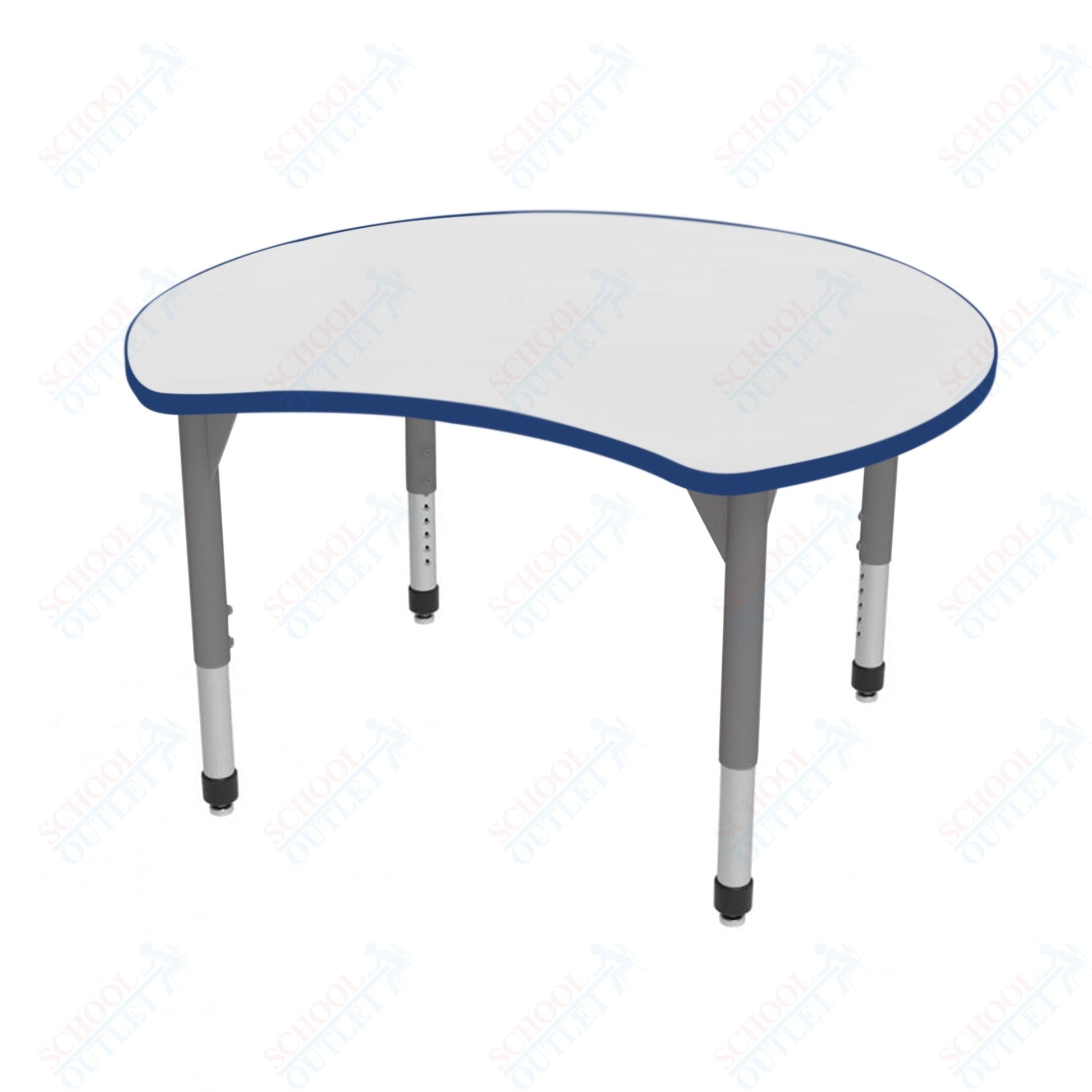 Marco Premier Series 48" Scoop Activity Table w/ Dry Erase Top Adj Height 21" - 31" (43 - 2296 - DB) - SchoolOutlet