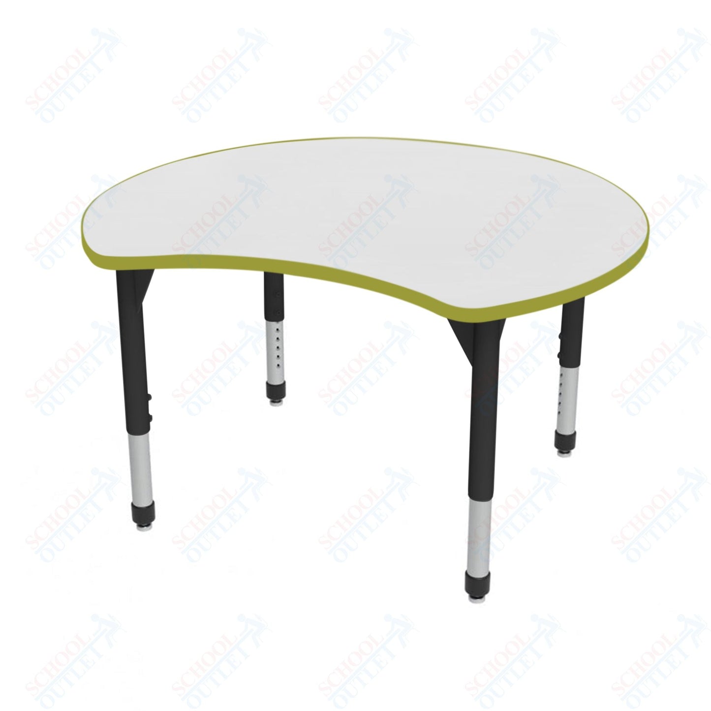 Marco Premier Series 48" Scoop Activity Table w/ Dry Erase Top Adj Height 21" - 31" (43 - 2296 - DB) - SchoolOutlet