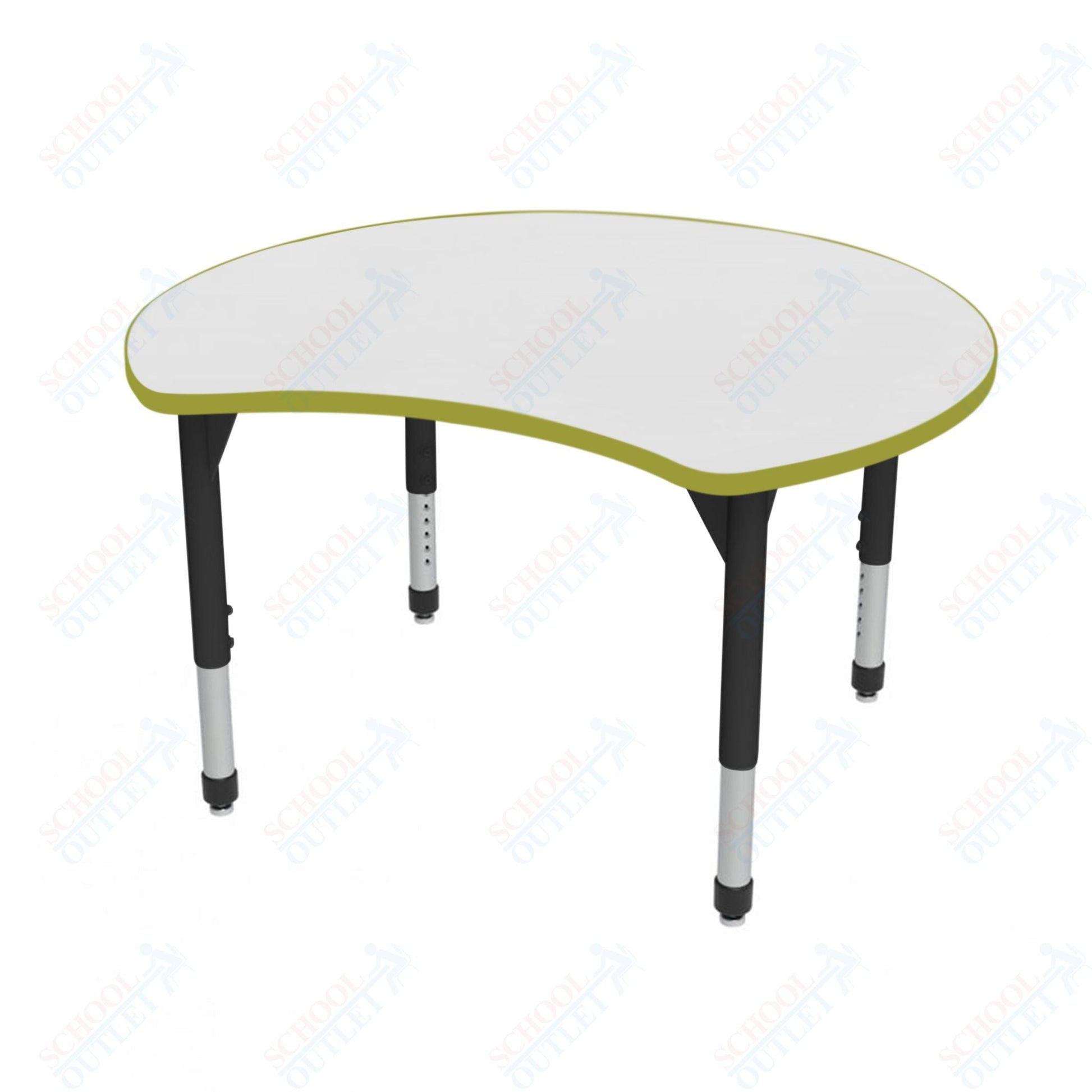 Marco Premier Series 48" Scoop Activity Table w/ Dry Erase Top Adj Height 21" - 31" (43 - 2296 - DB) - SchoolOutlet