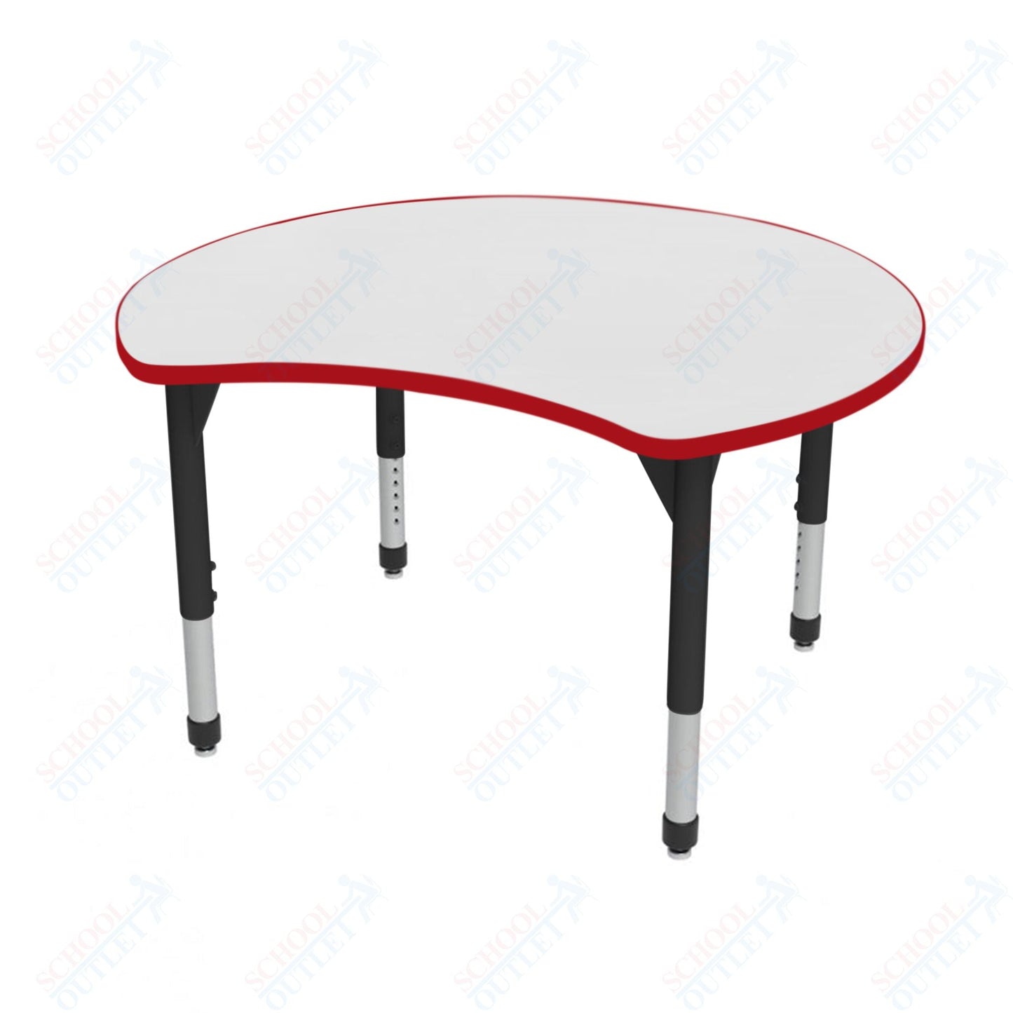 Marco Premier Series 48" Scoop Activity Table w/ Dry Erase Top Adj Height 21" - 31" (43 - 2296 - DB) - SchoolOutlet