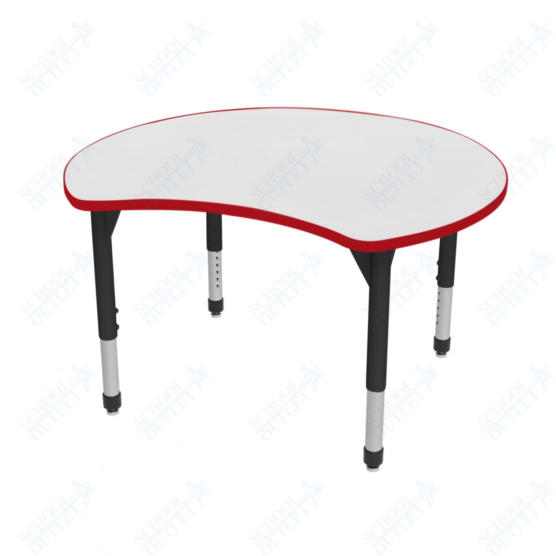Marco Premier Series 48" Scoop Activity Table w/ Dry Erase Top Adj Height 21" - 31" (43 - 2296 - DB) - SchoolOutlet