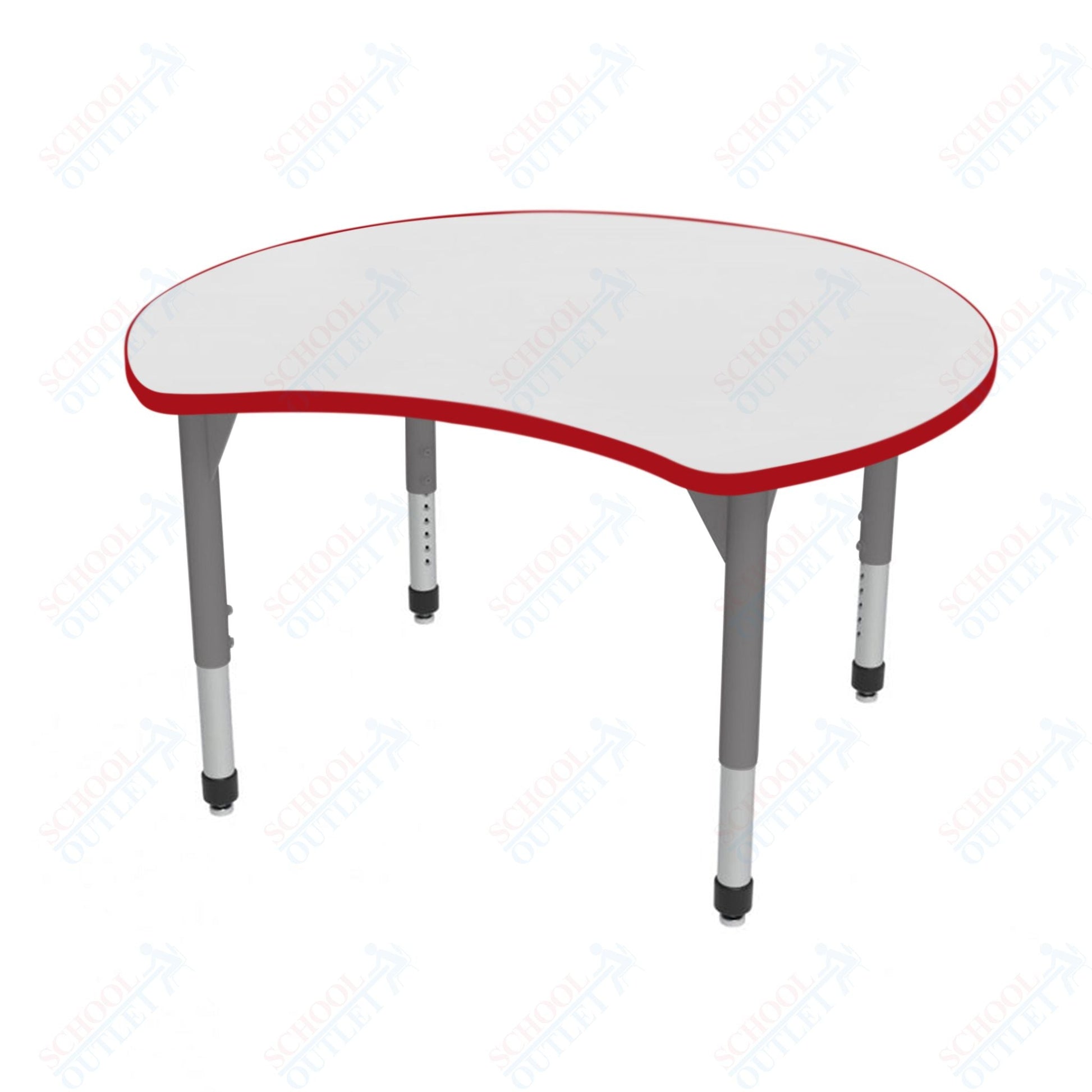 Marco Premier Series 48" Scoop Activity Table w/ Dry Erase Top Adj Height 21" - 31" (43 - 2296 - DB) - SchoolOutlet