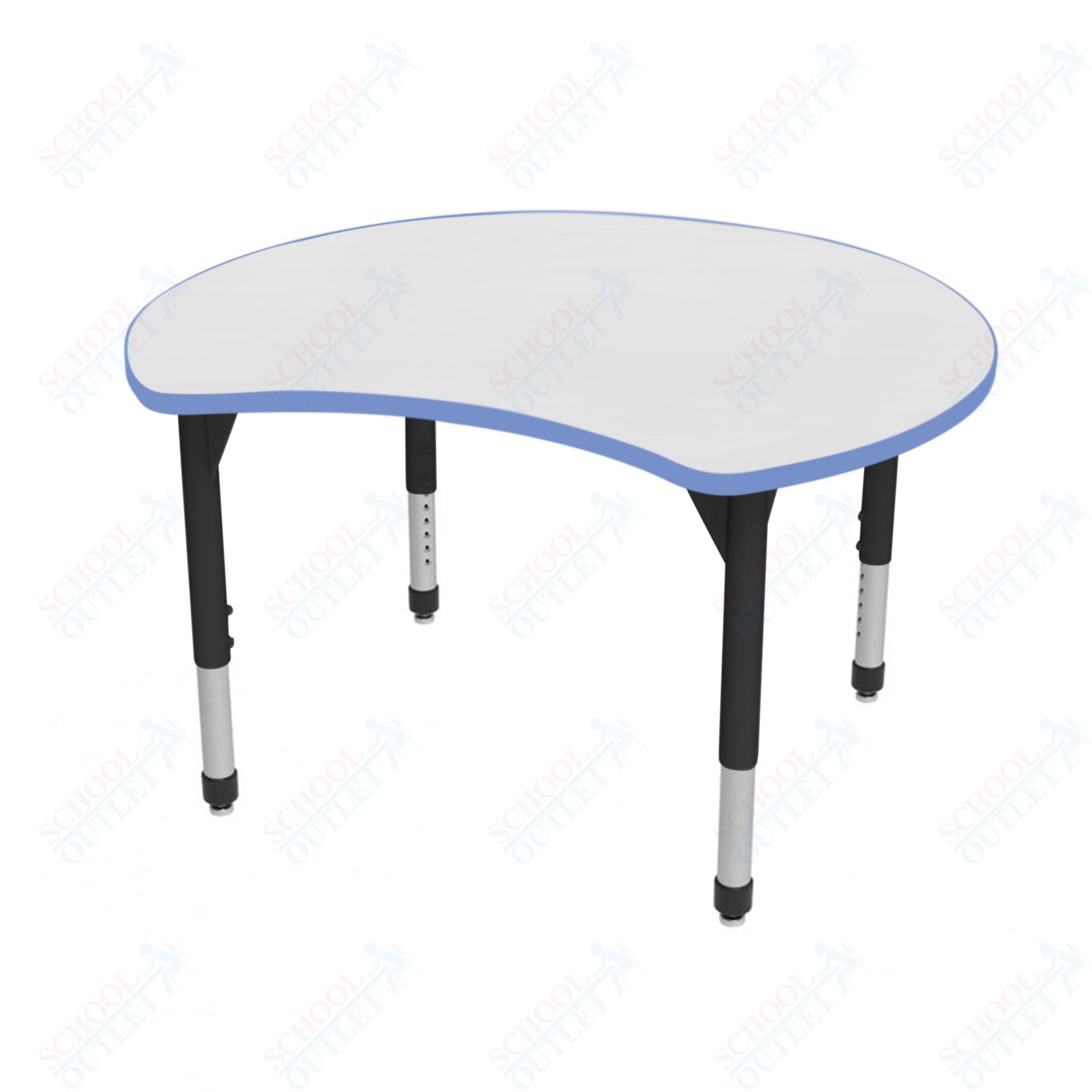 Marco Premier Series 48" Scoop Activity Table w/ Dry Erase Top Adj Height 21" - 31" (43 - 2296 - DB) - SchoolOutlet