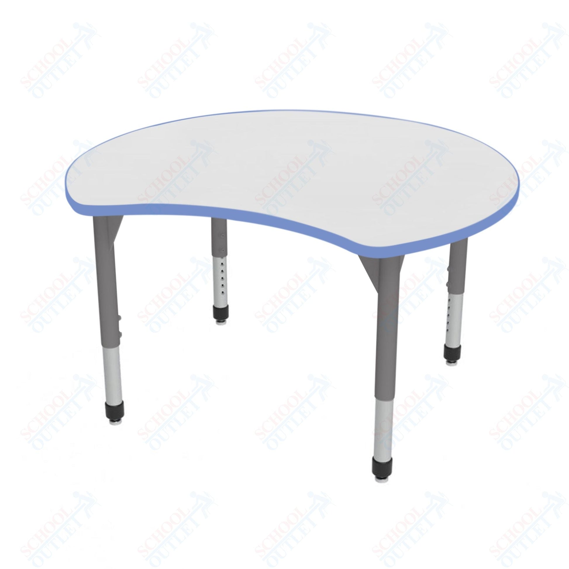 Marco Premier Series 48" Scoop Activity Table w/ Dry Erase Top Adj Height 21" - 31" (43 - 2296 - DB) - SchoolOutlet