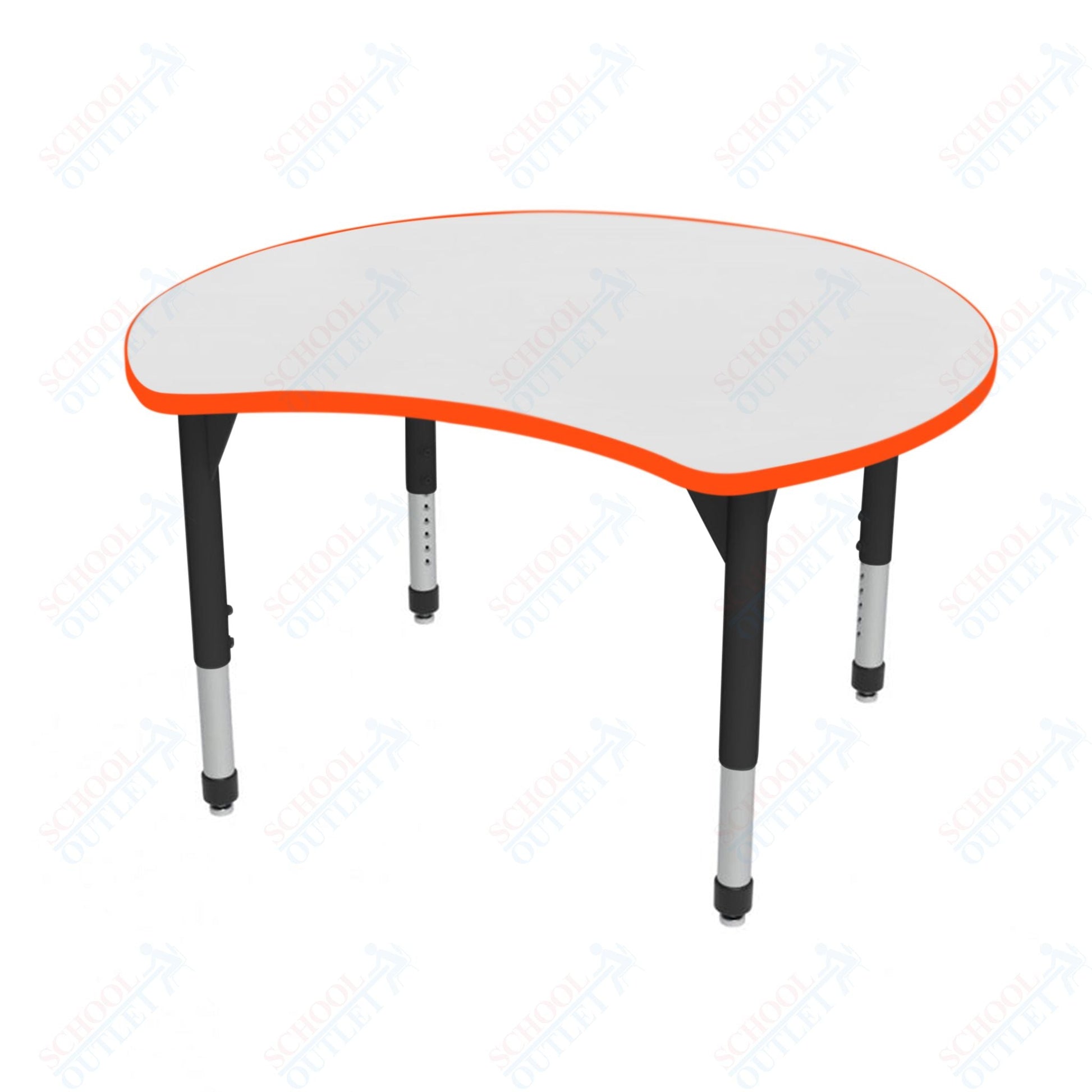 Marco Premier Series 48" Scoop Activity Table w/ Dry Erase Top Adj Height 21" - 31" (43 - 2296 - DB) - SchoolOutlet